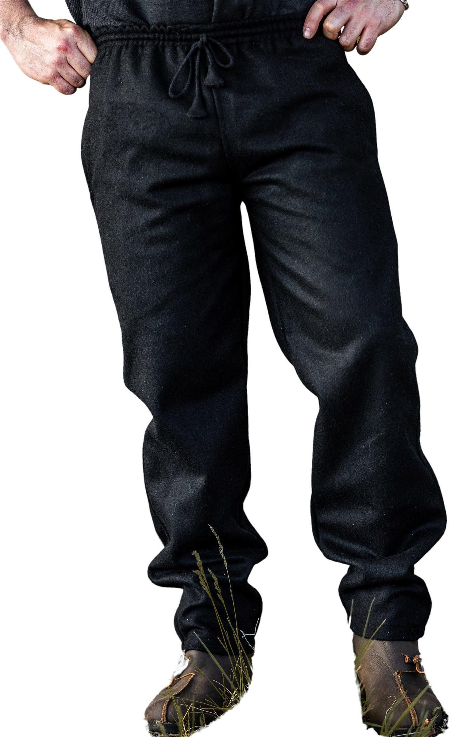 Leonardo Carbone Wikinger-Kostüm Wollhose "Harald" mit Kordelzug, gerader Schnitt, robustes Wollmaterial