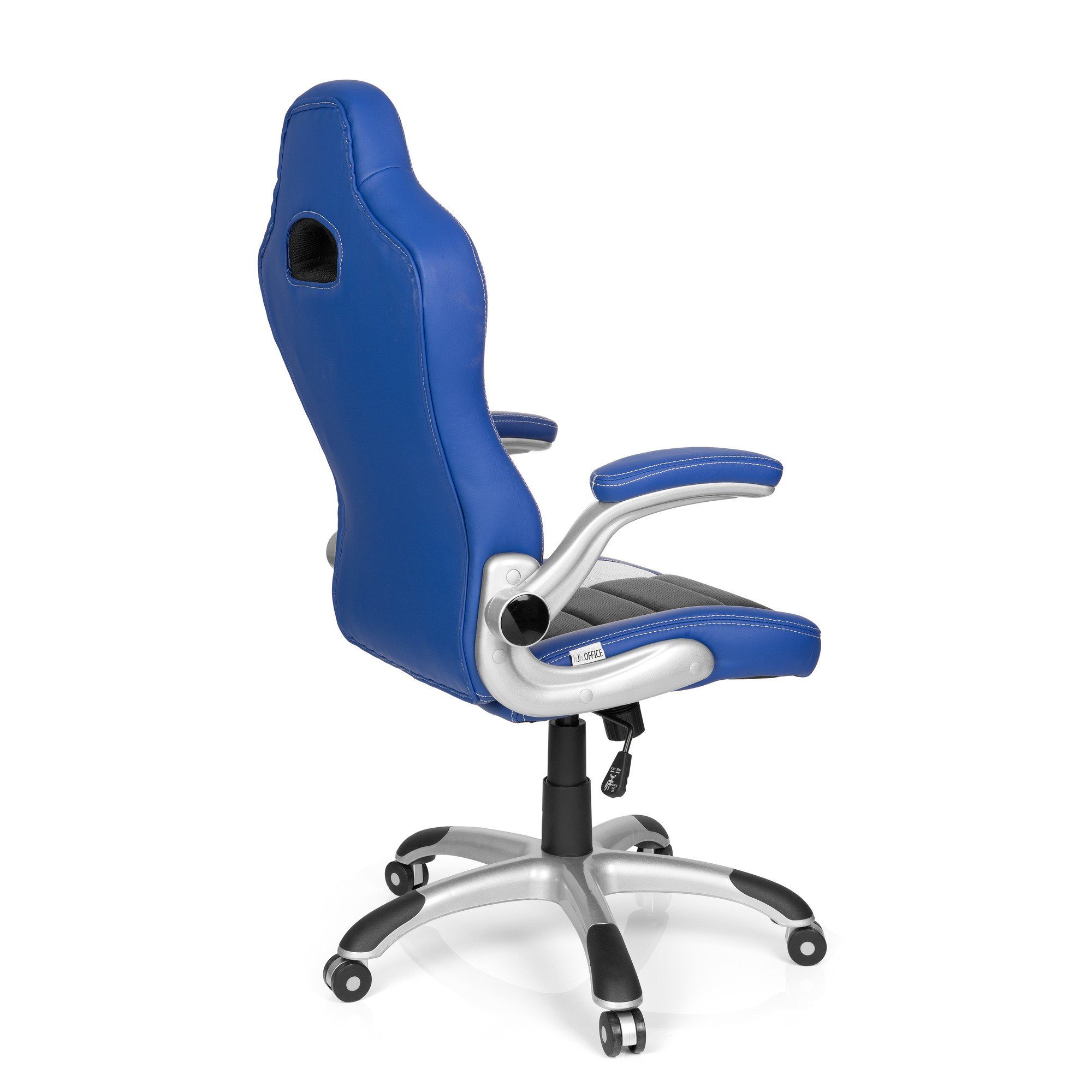 ergonomisch SPORT / Schwarz GAME Drehstuhl hjh Blau Weiß Gamingstuhl Kunstleder, OFFICE /