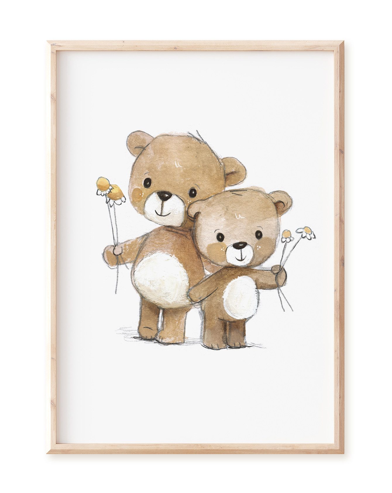 Pipapier Poster Kinderbild "Teddys", Kinderzimmerposter, Druck Kinderposter günstig online kaufen