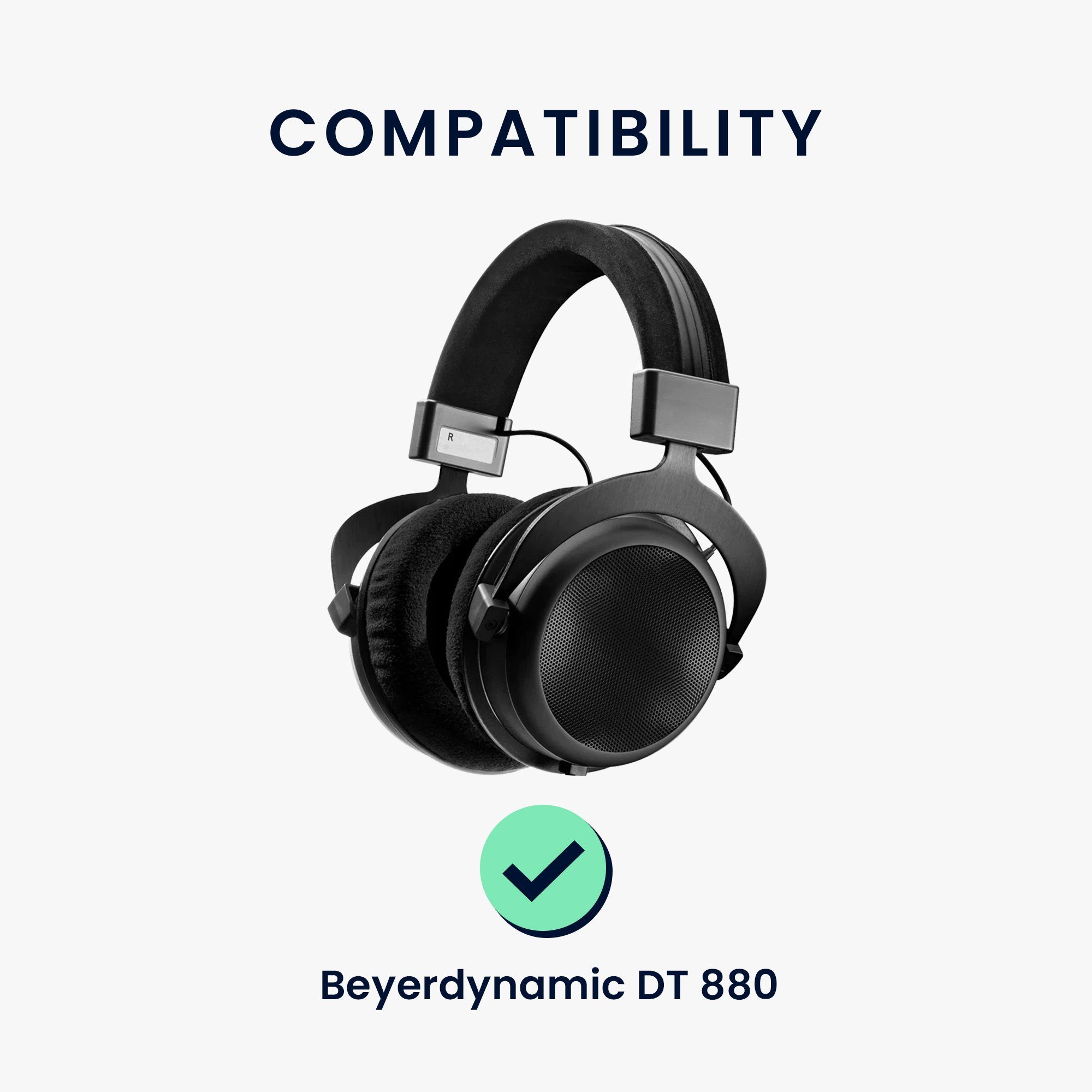 880 kwmobile DT Ohrpolster für (Ohrpolster Kopfhörer Effekt) Headphones Beyerdynamic Ear Polster 2x für Kunstleder Cooling Over Ohr