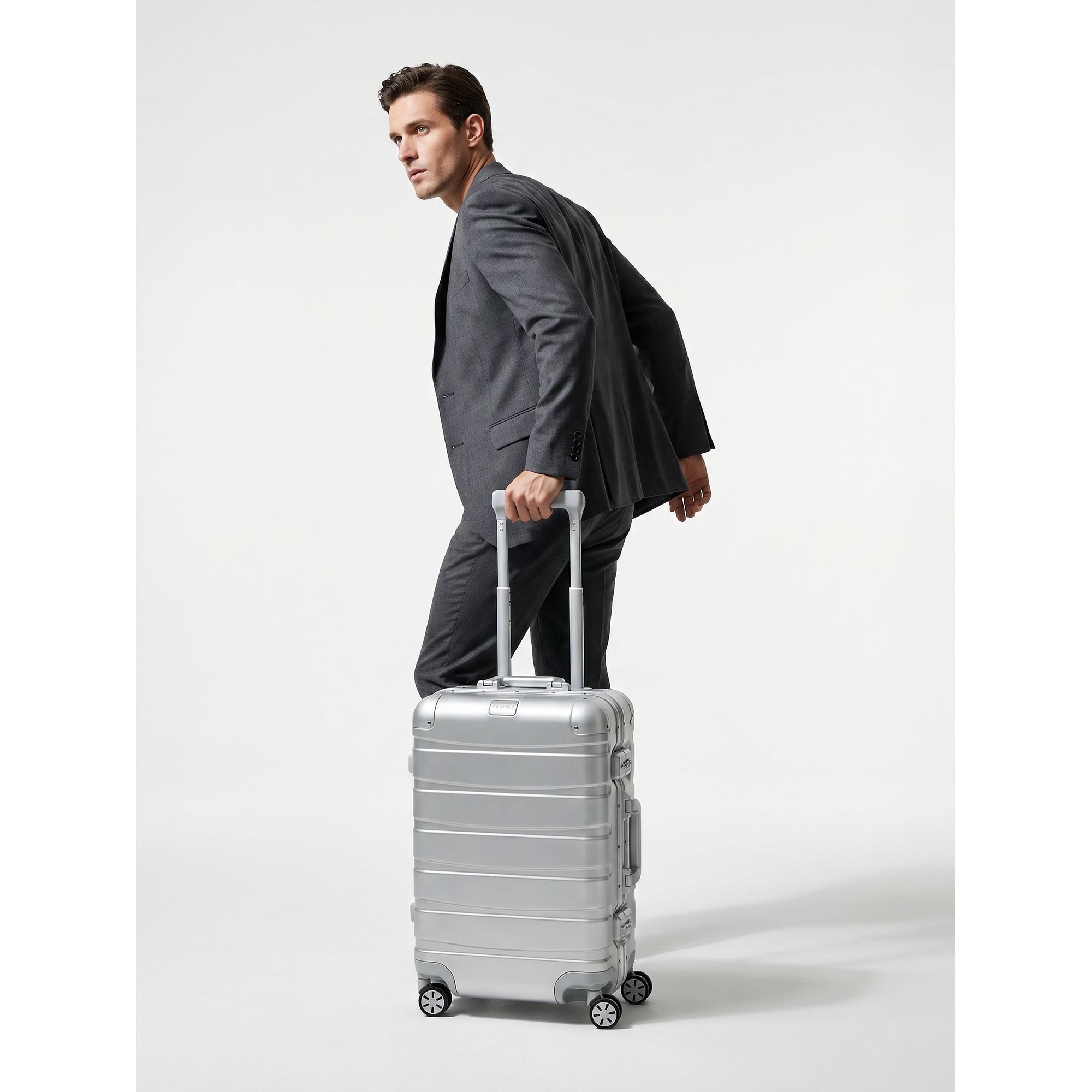 Redolz Handgepäck-Trolley Pro Aluminium, 4 Rollen, Aluminium