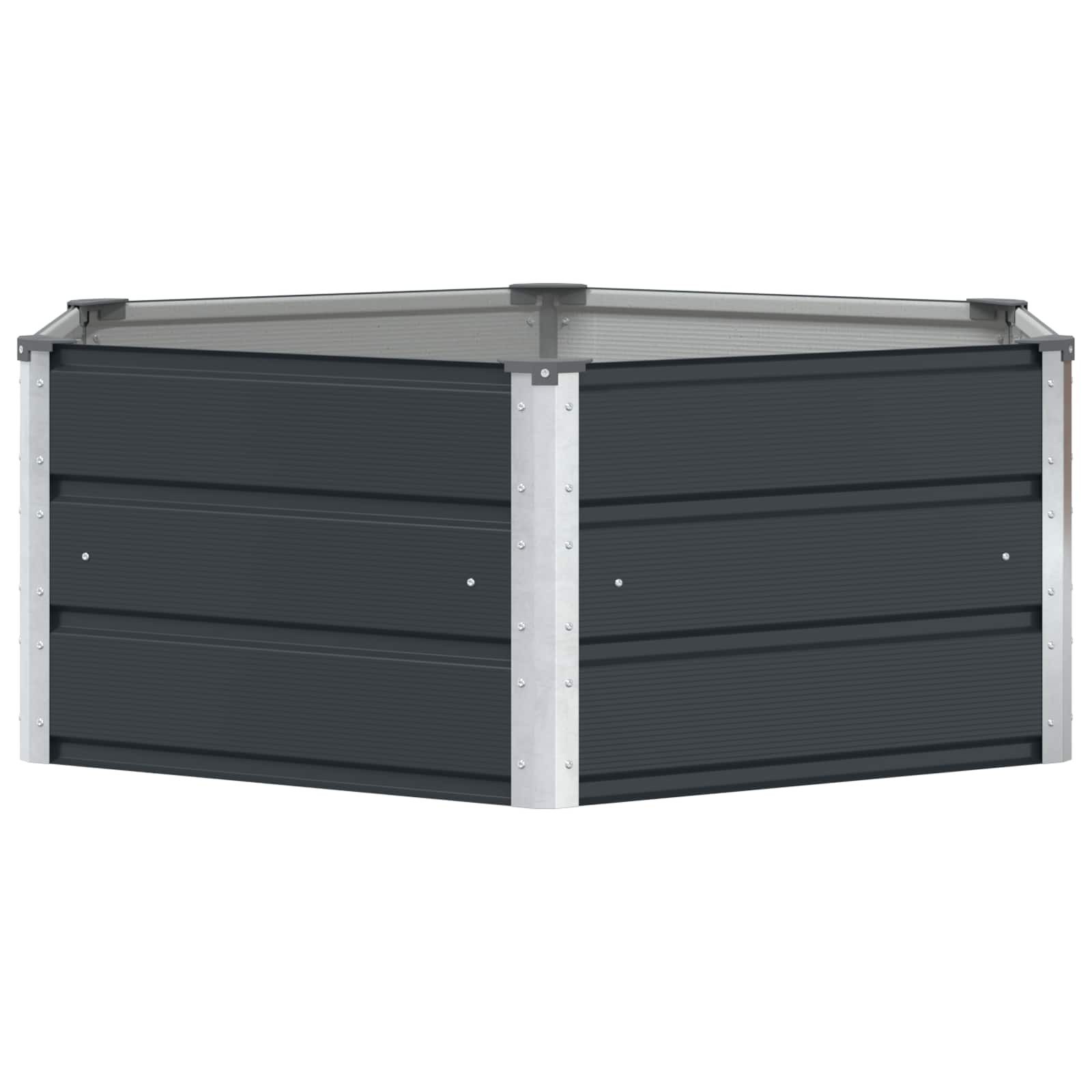 vidaXL Blumentopf Pflanzkübel Anthrazit 129 x 129 x 45 cm Stahl (1 St)