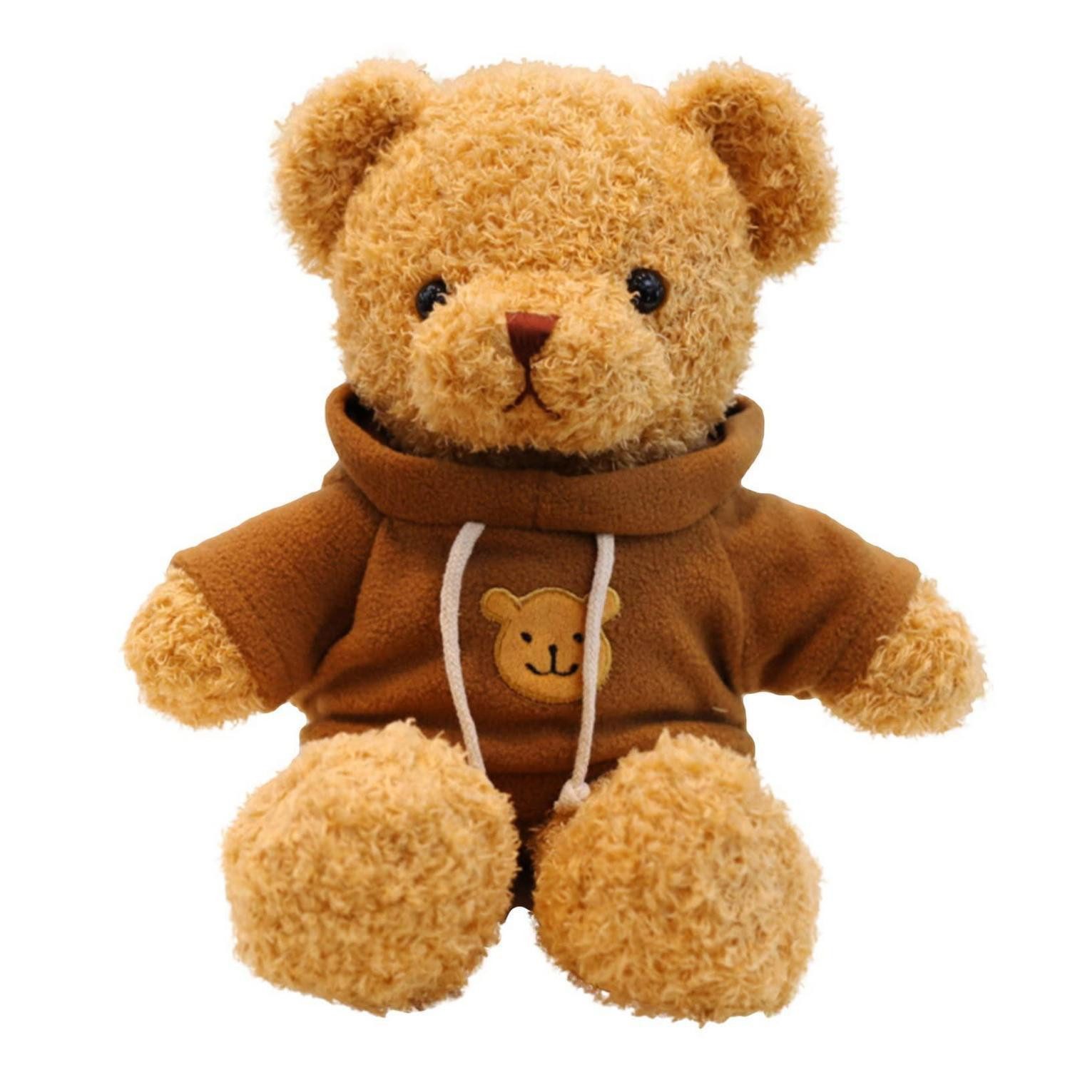 LuxusKollektion Kuscheltier Teddybär Kapuze Tatzendruck Plüschtier Kuscheltier Kaffeefarbe 30cm