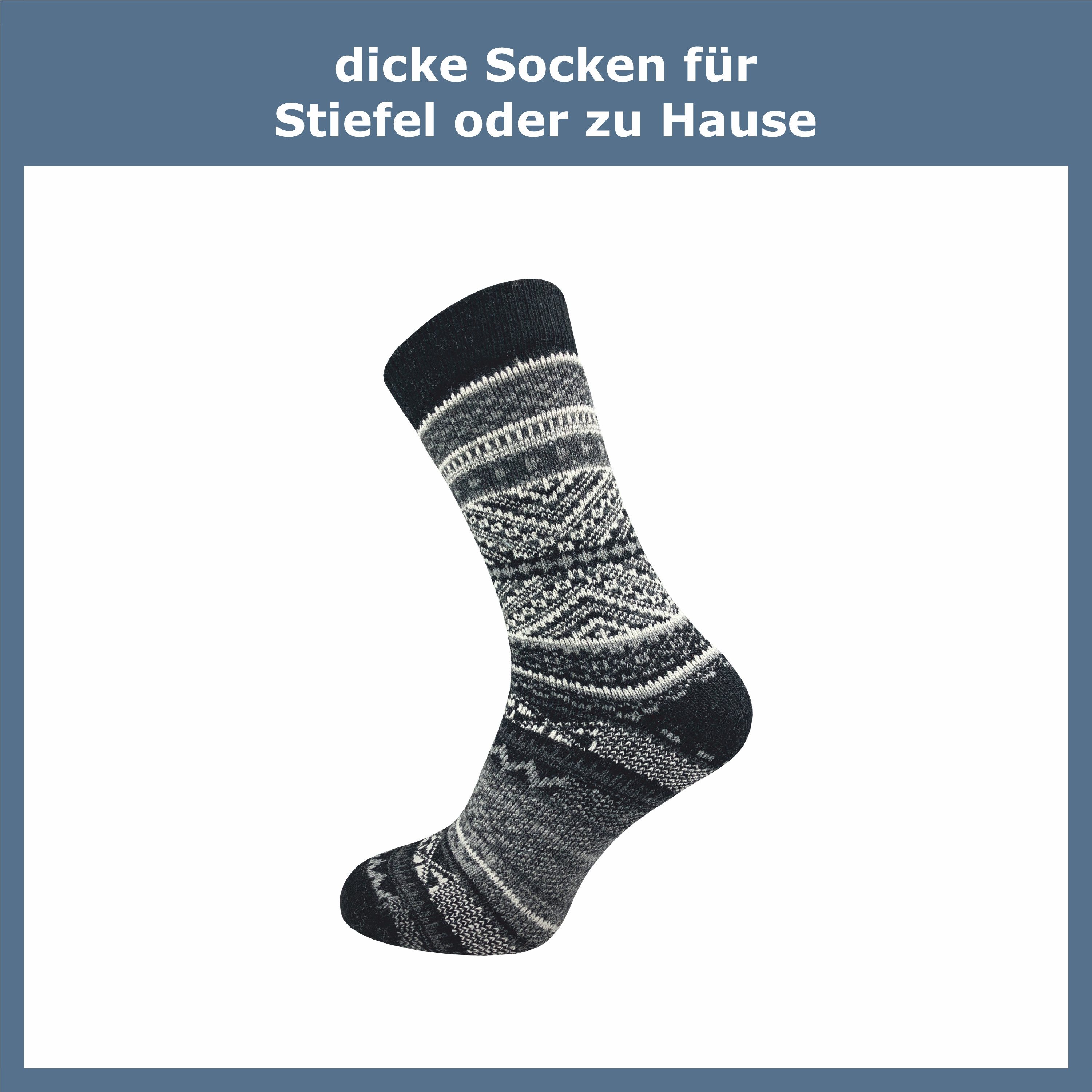 GAWILO Norwegersocken für Damen mit Wolle im skandinavischen Look (2 Paar) Extra warm & weich - Komfortbund ohne Gummidruck