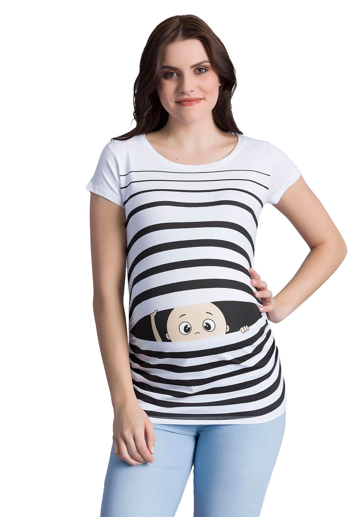 M.M.C. Umstandsshirt Guck Guck mit Motiv günstig online kaufen