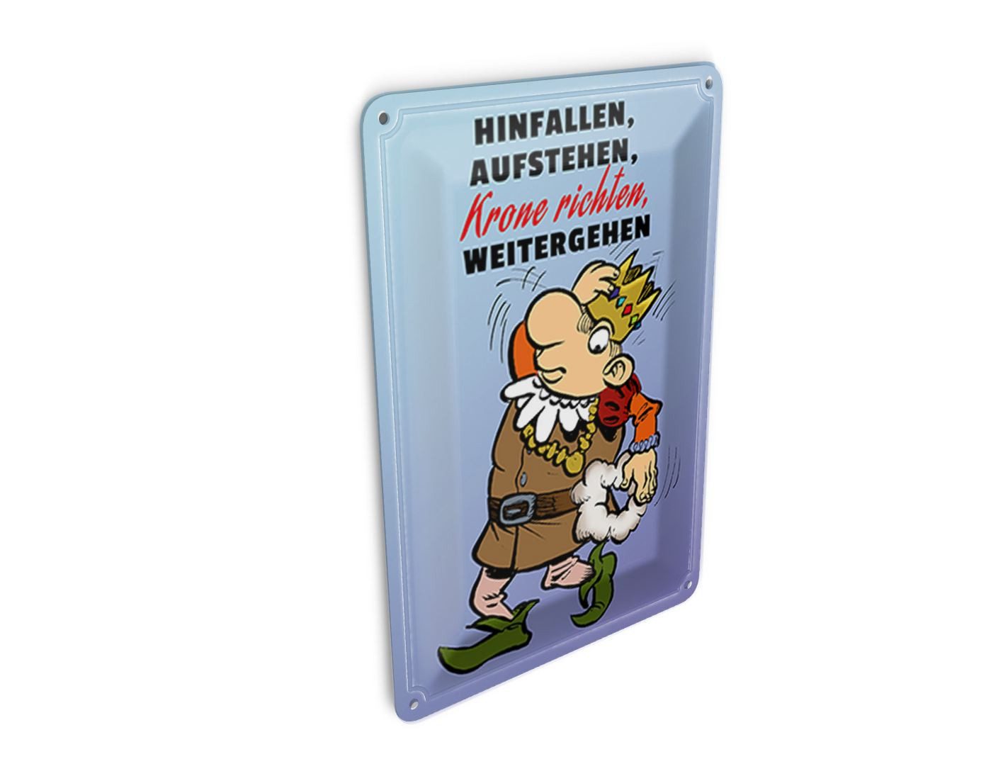 Femer GmbH Postkarte Spruch 10x14 cm Hinfallen aufstehen Krone Richten, unfrankiert