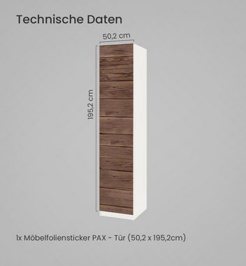 MyMaxxi Möbelfolie Schrankaufkleber Pax Vintage Holz Muster vertikal