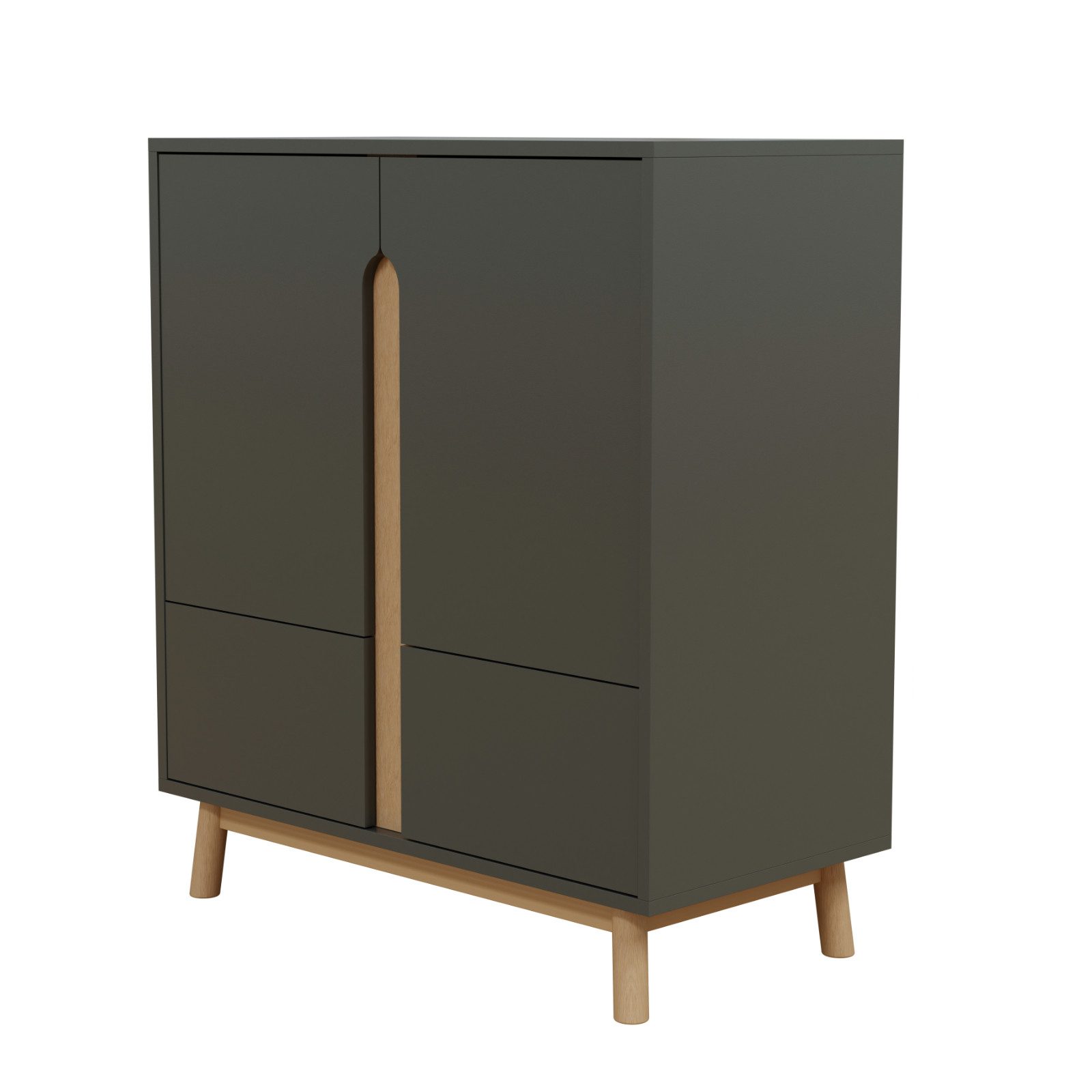 HAGO Volierendraht Kommode Mattgrün Kiefernholz 80x86x40cm Wohnzimmerschrank MDF Korpus