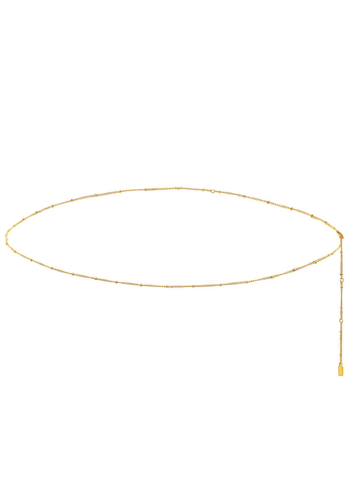 Hey Happiness Bauchkette Kugeln, wasserfest, Sommer Damen Taillenkette, Belly Chain aus Edelstahl, vergoldet