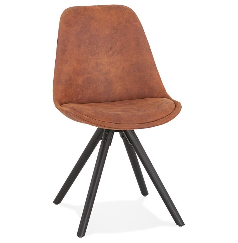 Schwarz Stuhl Esszimmerstuhl Braun Bronze Textile 56 x KADIMA 48 (brown,black) DESIGN AURORA