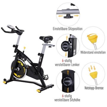 HOMCOM Heimtrainer Fahrradtrainer mit stufenlosem Magnetwiderstand