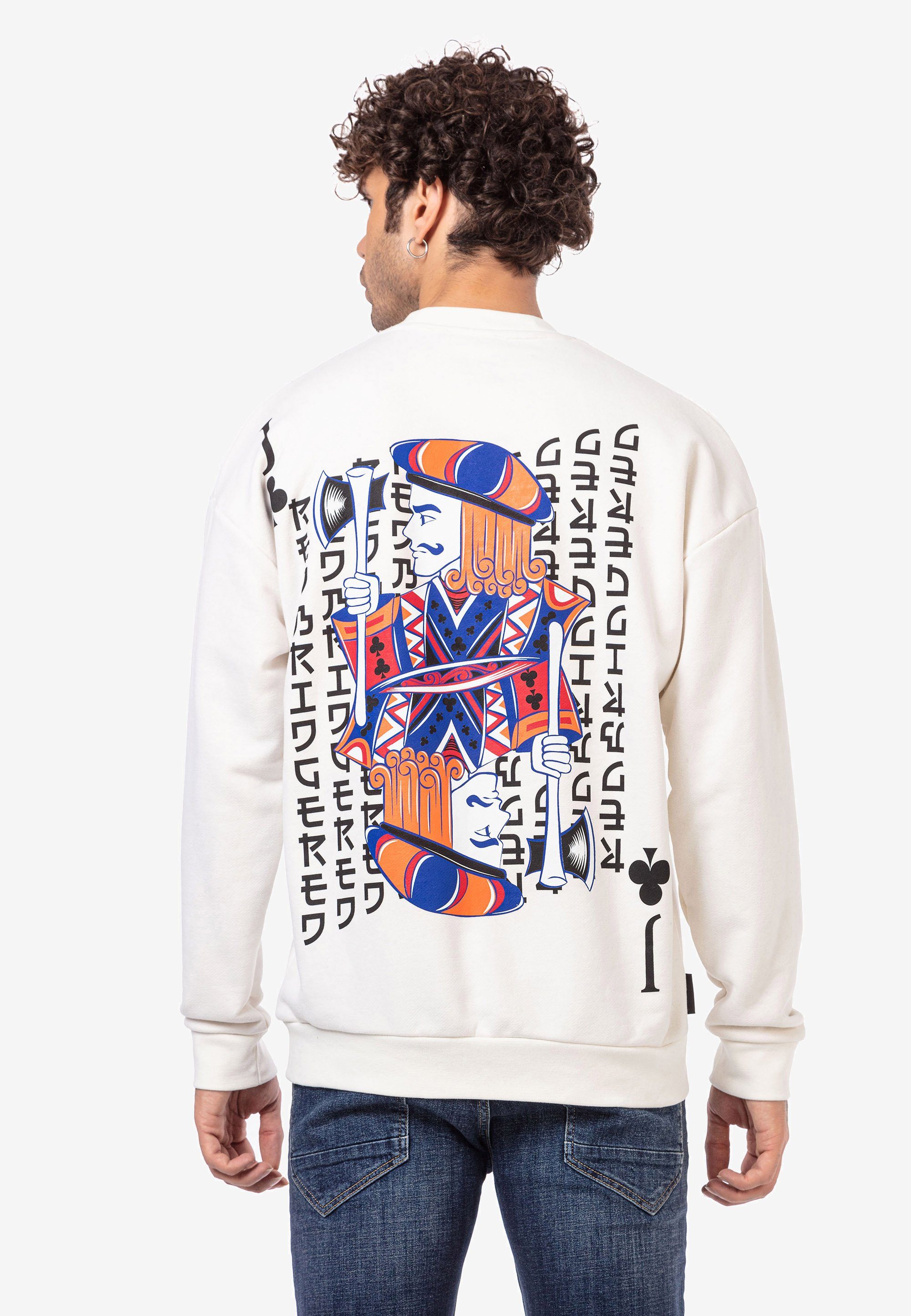 Sweatshirt trendigem mit RedBridge Eastleigh ecru Rückenprint