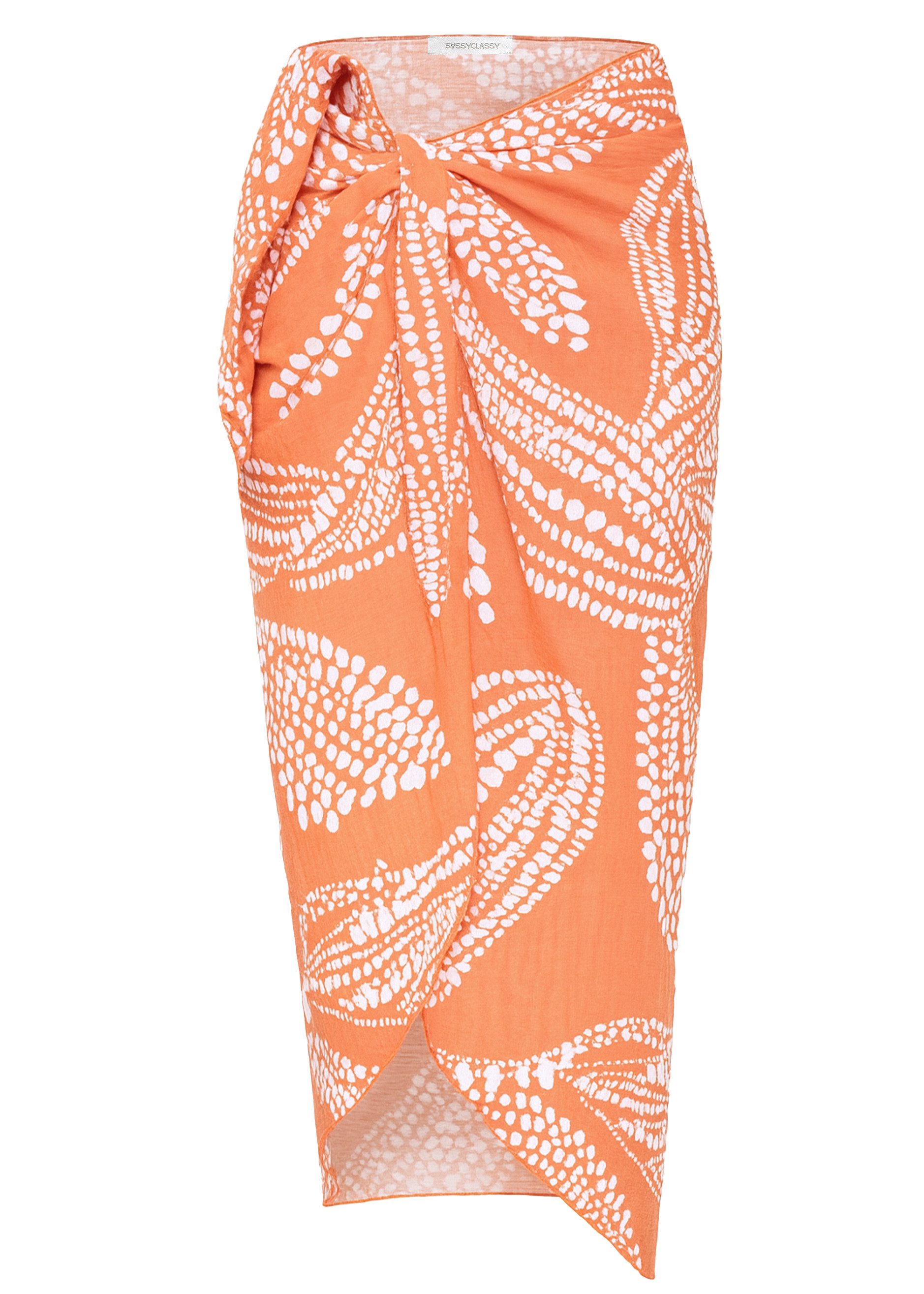 SASSYCLASSY Pareo Luftiges Beach Pareo aus Musselin Damen mit Print günstig online kaufen
