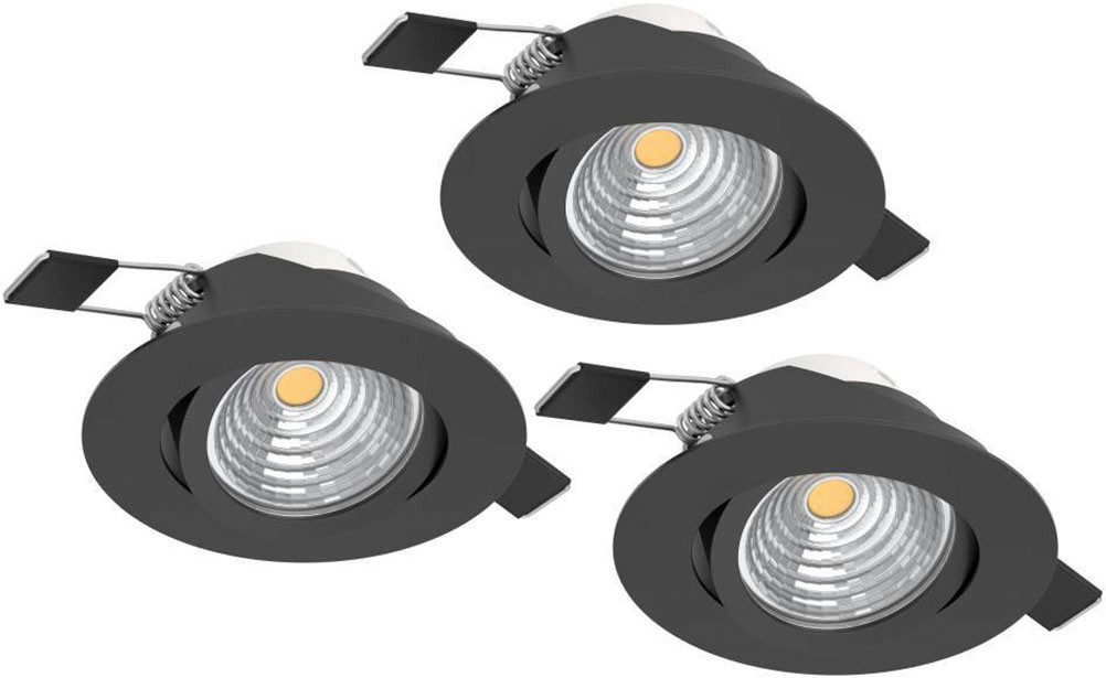 EGLO Deckenleuchte SALICETO, Dimmer, Dimmfunktion, LED fest integriert, Warmweiß, LED, Einbaupot, Wohnzimmerleuchte, 4,2x8,8x4,2cm, Ausschnitt 6,8cm