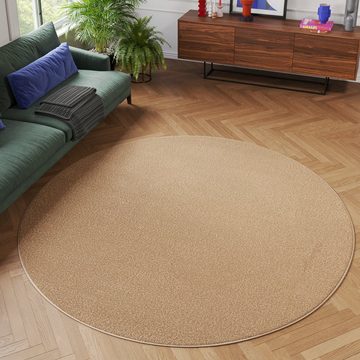 Teppich MONO RUND, Tapiso, rund, Höhe: 6 mm, Kurzflor Indoor Outdoor Einfarbig