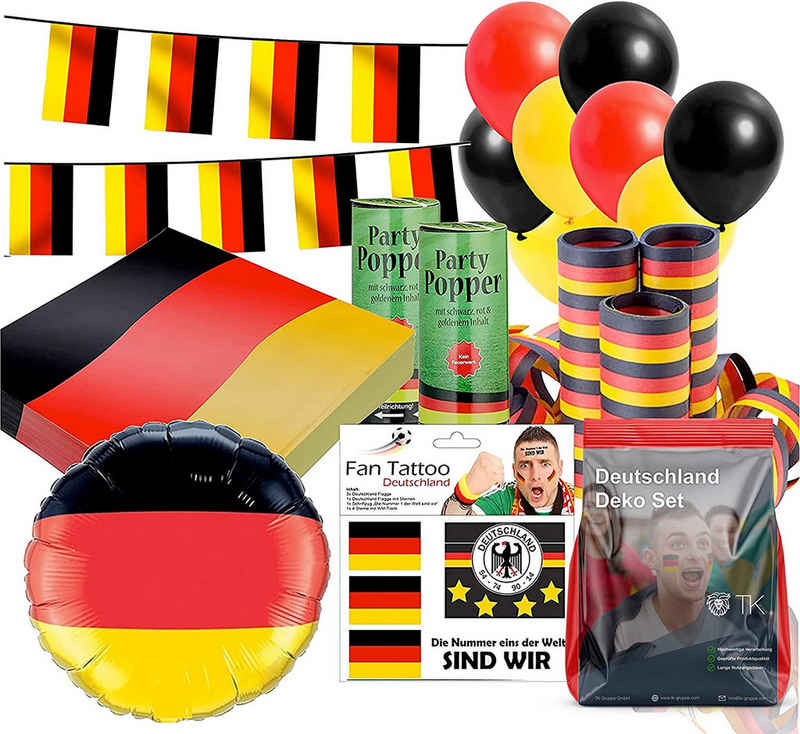 Dekotalent® Hängedekoration XXL Deutschland Deko Set über 50 Teile - Tischdekoration Fußball WM EM (Packung, 50 St., über 50 Teile), Vielseitig einsetzbar