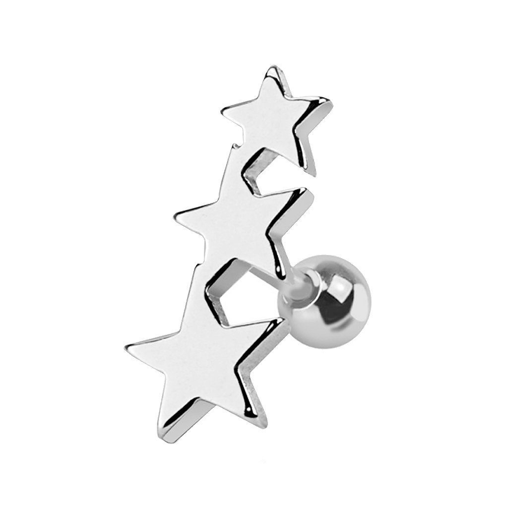 Piercingfaktor Helix Stecker 316L Stahl - Cartilage Barbell Mit Kristall | 6mm Stablänge Für Ohrknorpel