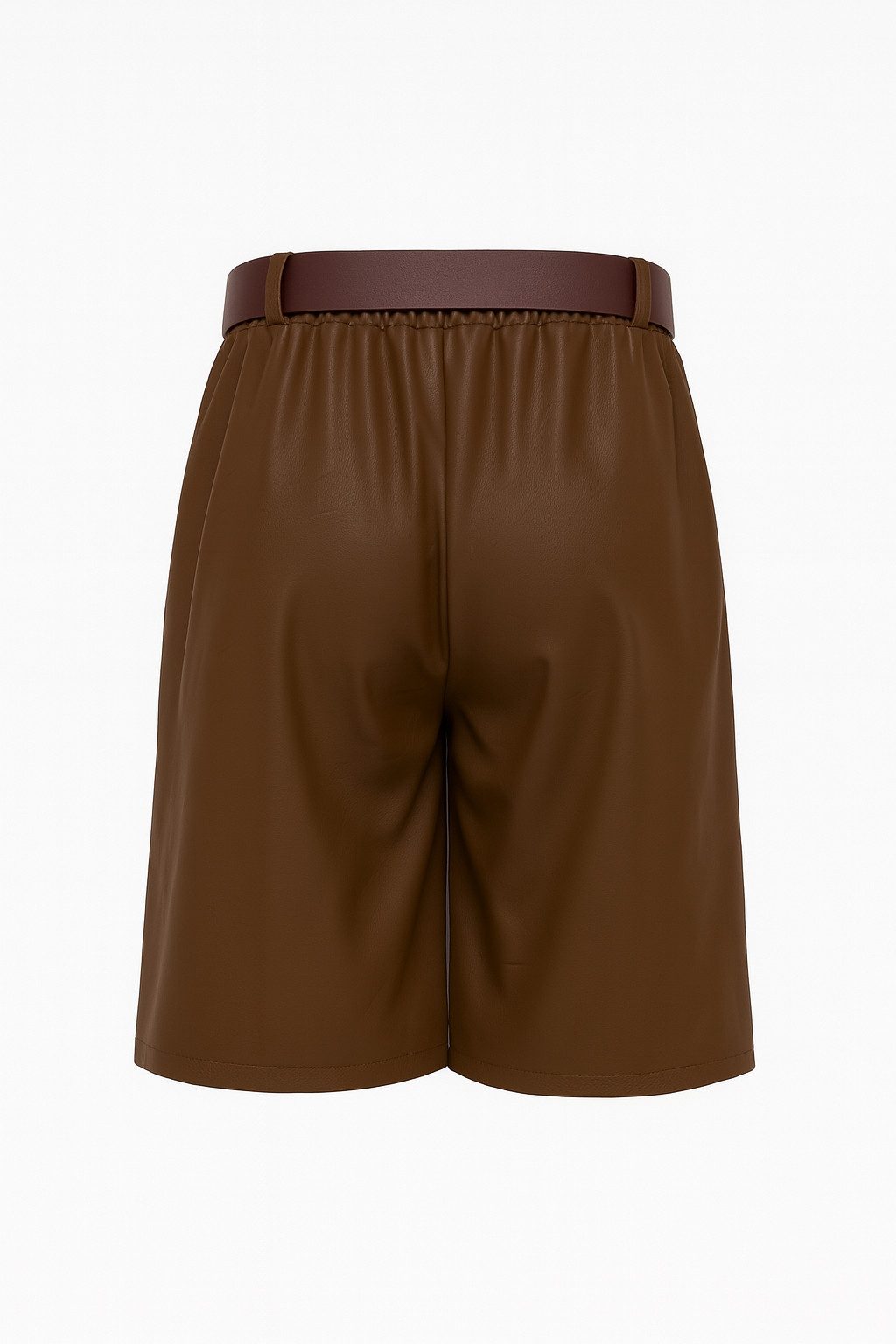Mississhop Lederimitathose Damen Bermuda aus Kunstleder mit Gürtel M.436