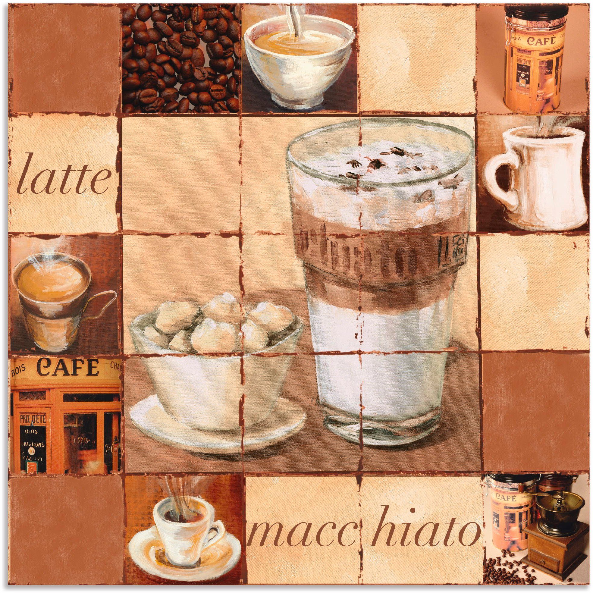 Artland Wandbild »Latte Macchiato Collage«, Getränke (1 Stück), in vielen Größen & Produktarten - Alubild / Outdoorbild für den Außenbereich, Leinwandbild, Poster, Wandaufkleber / Wandtattoo auch für Badezimmer geeignet-Otto