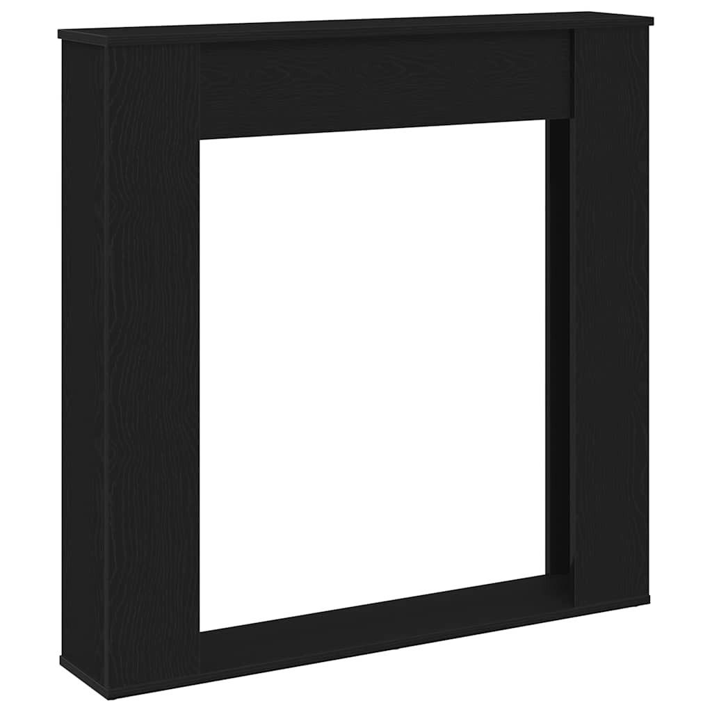 vidaXL Dekokamin, Kaminumrandung Schwarz Eichen-Optik 100x20x100 cm Holzwerkstoff