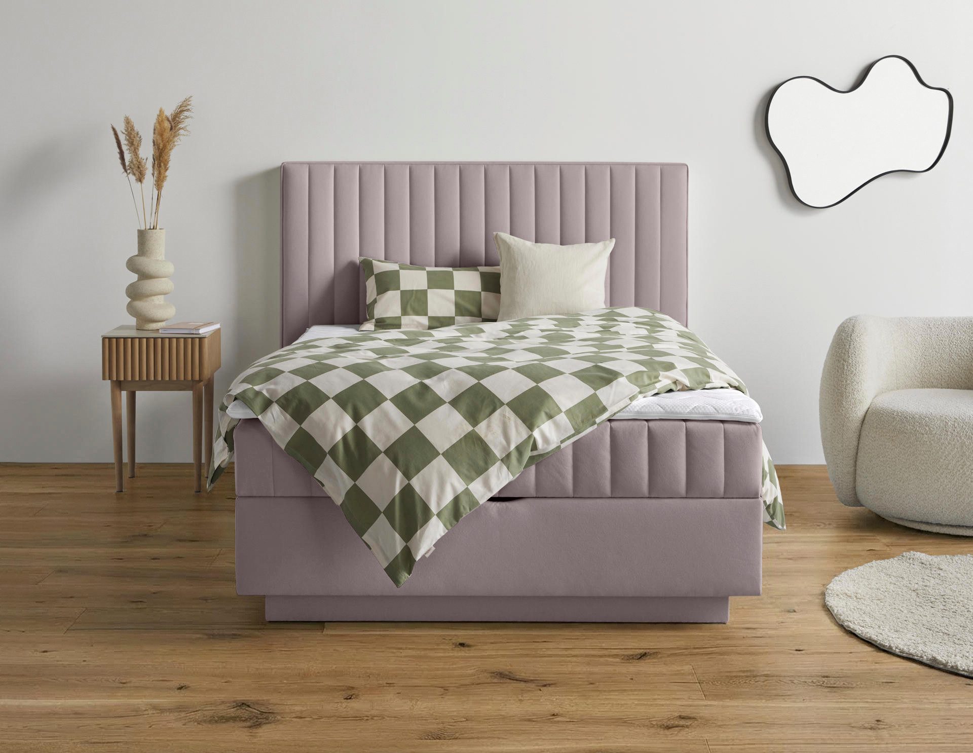 homsy by Ana Johnson Boxbett Moonio inkl. Bettkasten, erhältlich in verschiedenen Breiten und Härtegraden