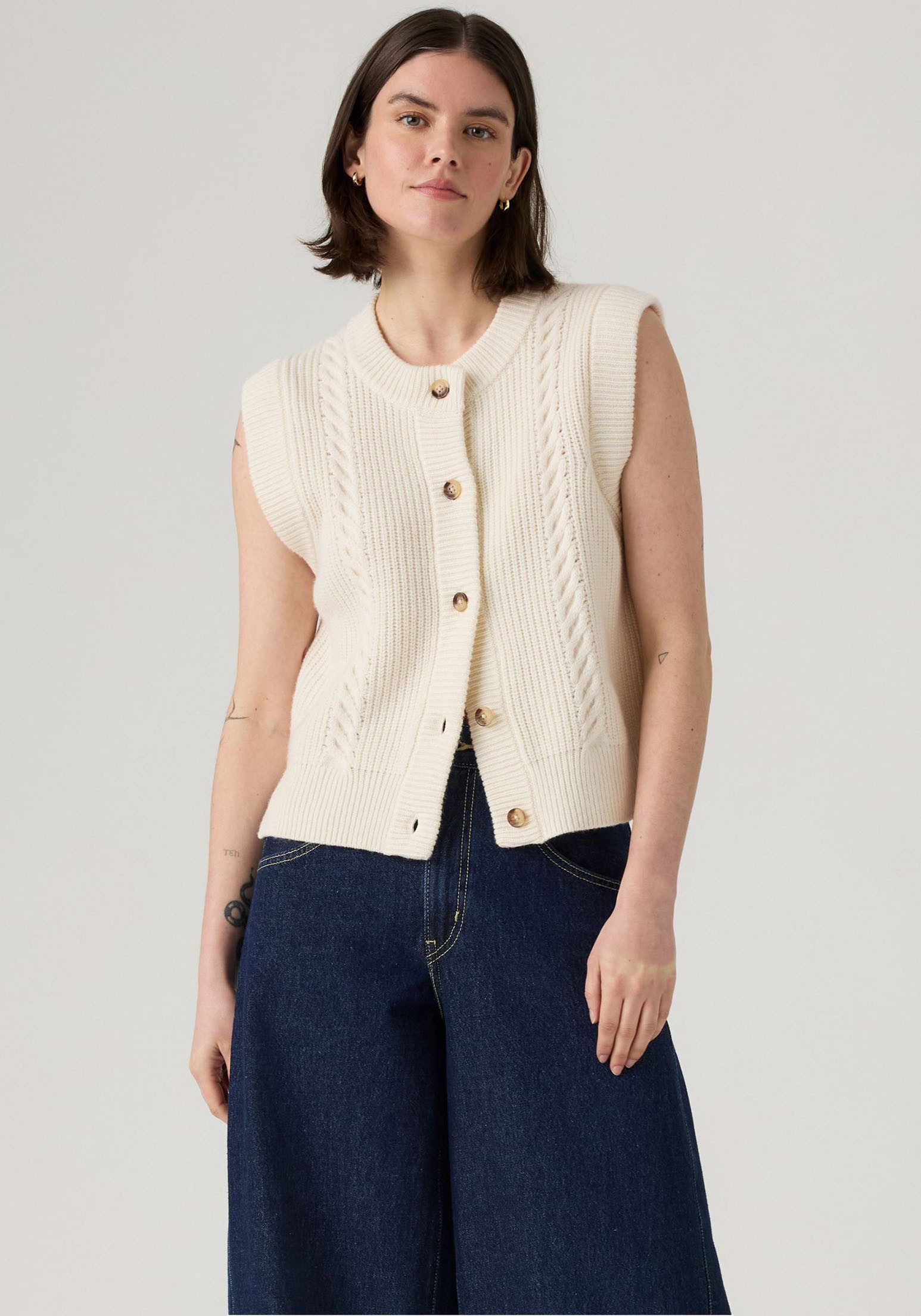 Levi's® Strickweste INES CABLE SWEATE Materialmix günstig online kaufen