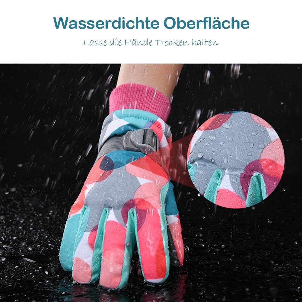 Vivi Idee Skihandschuhe Kinder Winterhandschuhe Schneehandschuhe Wintersport Snowboard Skifahren für Junge mädchen 4-13 Jahre