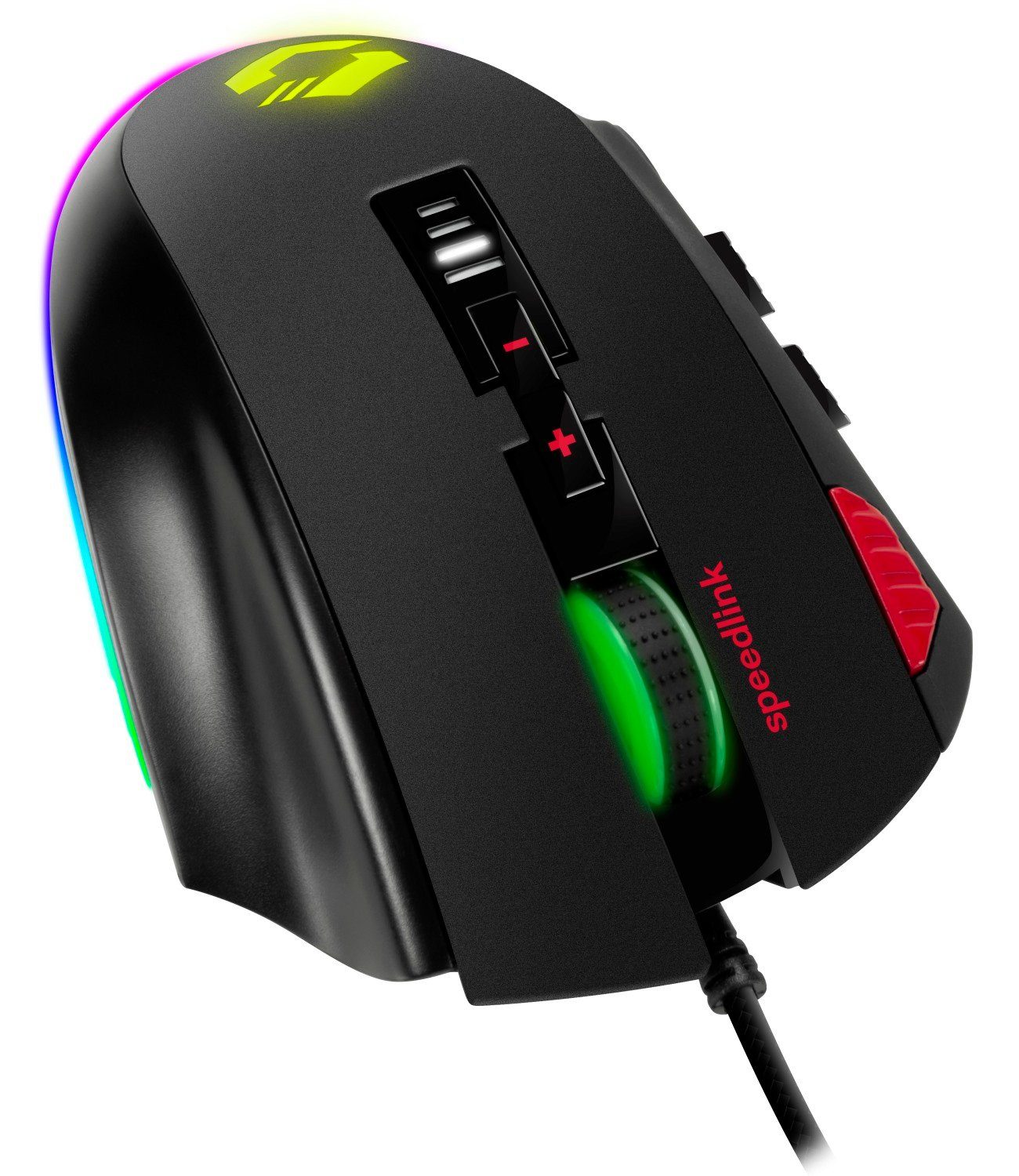Speedlink TARIOS RGB USB Profi Gaming Maus Mouse Makros Gaming-Maus (1.000Hz, 12 programmierbare Tasten Lichteffekte 24.000dpi LED Beleuchtung)