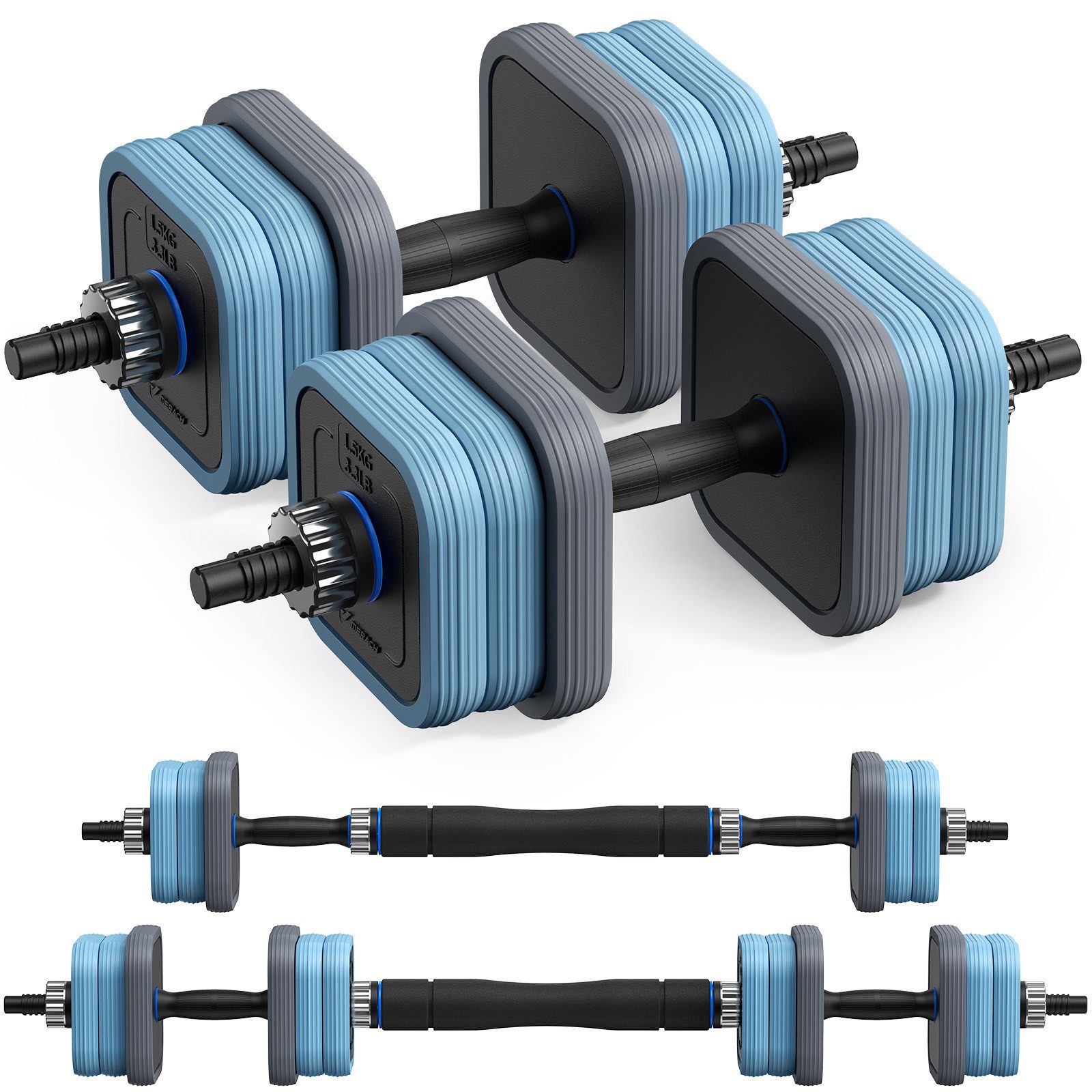 Langhantel Hantel-Set, Verstellbare Hanteln, Langhantel 2er Kurzhantel 10kg/20kg