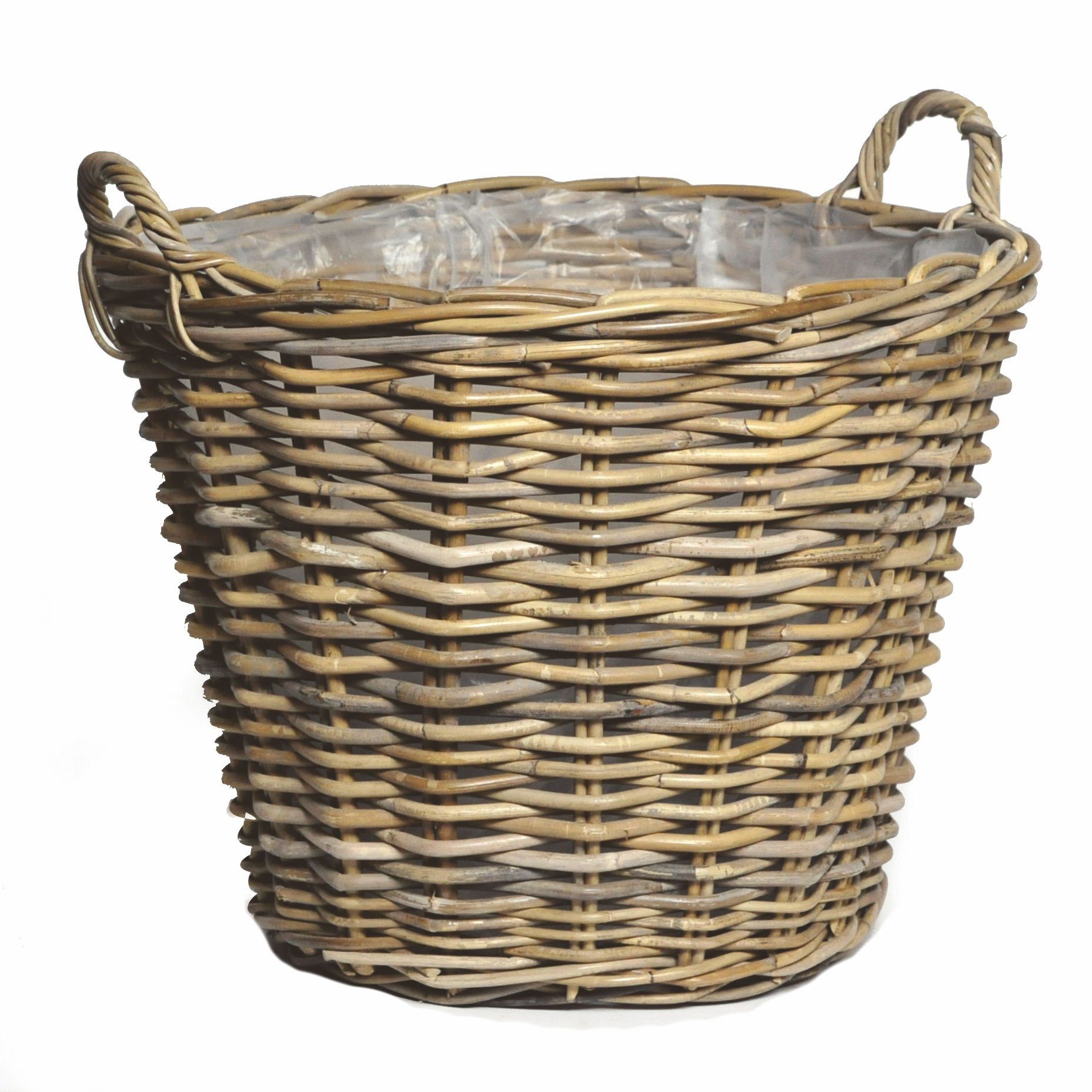 Spetebo Blumentopf Pflanzkorb mit Henkel - Weide / natur - 45 cm (Stück, 1 günstig online kaufen