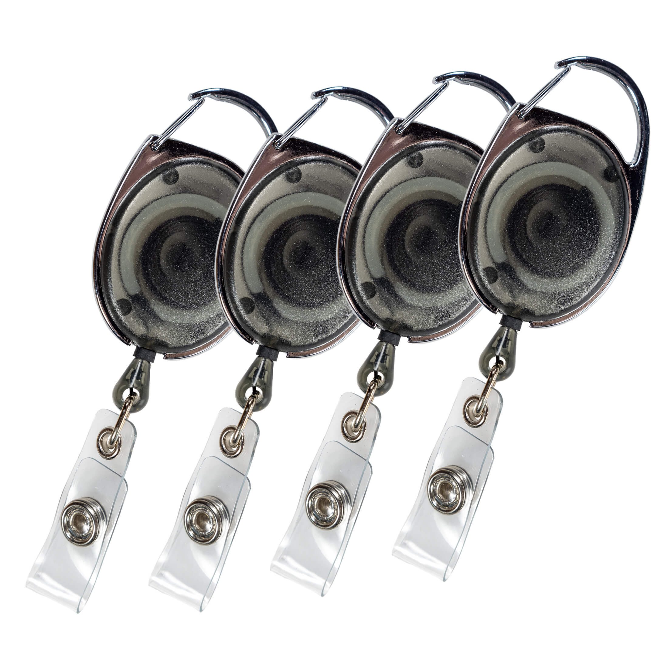 SBS Schlößer Baustoffe Schlüsselanhänger Set 4er Set Skipasshalter Ausweishalter schwarz Gürtelclip Schnur 70cm (4-tlg)