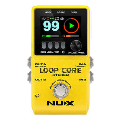 Nux E-Gitarre Loop Core Stereo, Effektgerät, Looper, Pedal
