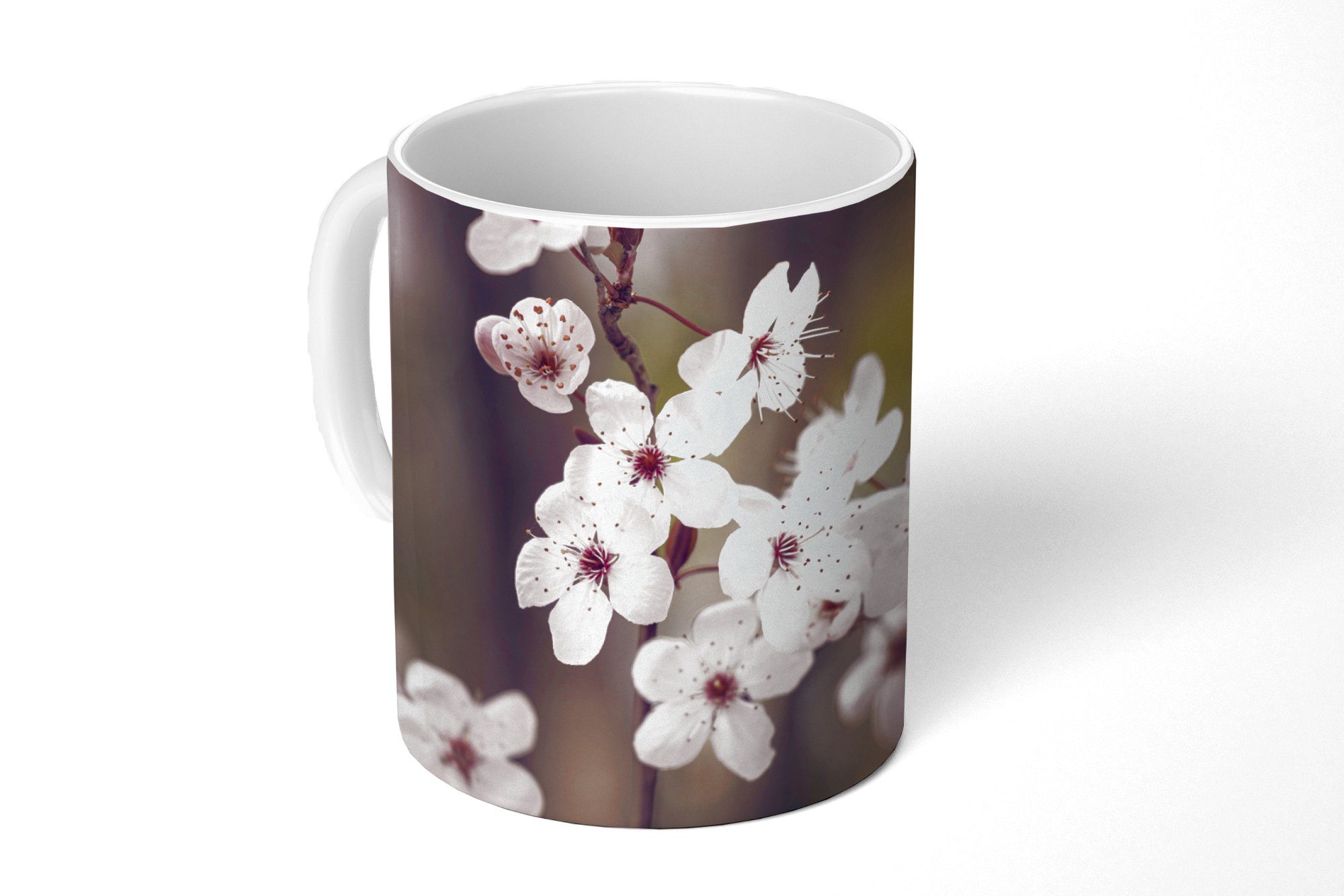 MuchoWow Tasse Blumen - Weiß - Natur - Pflanze - Blüte, Keramik, Kaffeetassen, Teetasse, Becher, Teetasse, Geschenk