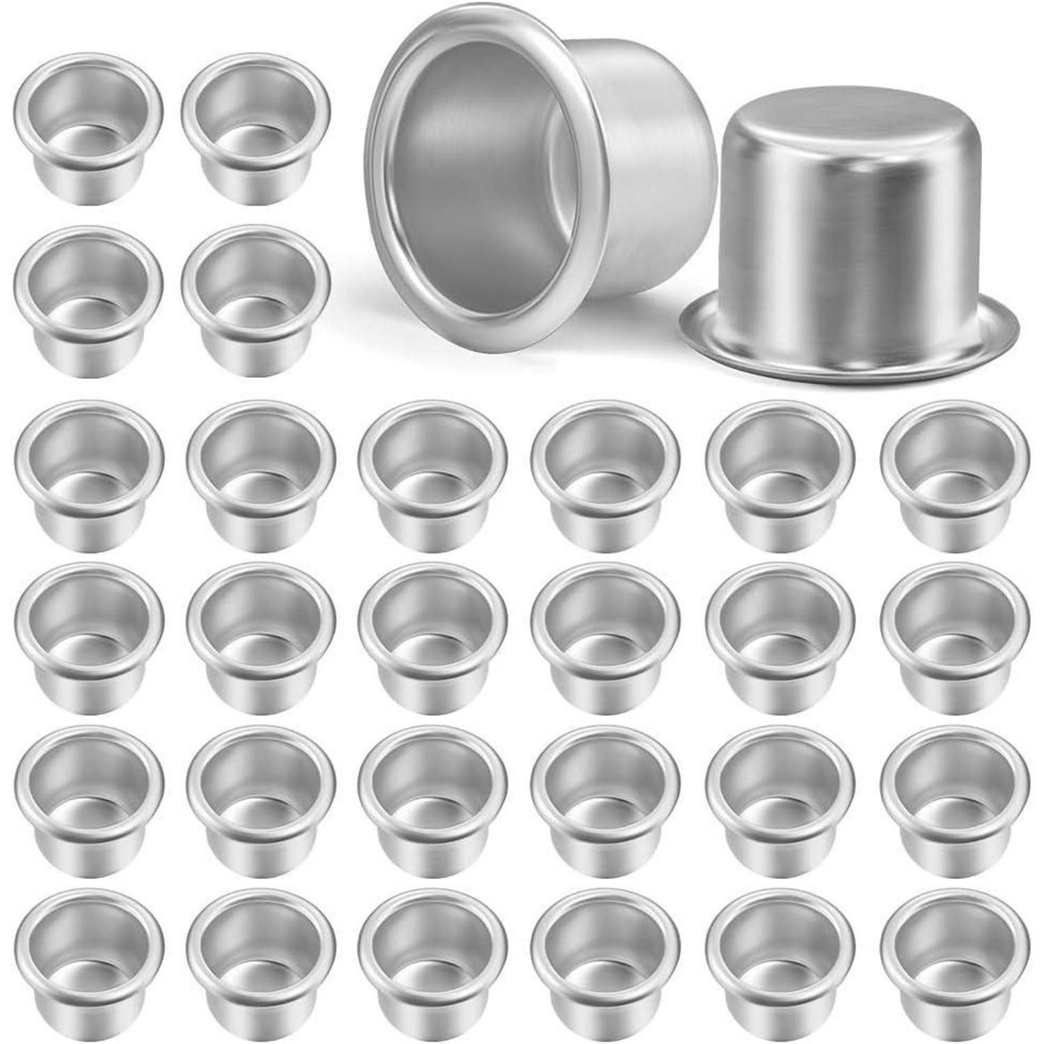 LuxusKollektion Kerzentülle Kerzenhalter Kerzentüllen Metall 20mm Stabkerzen 30 Stück Silber (30 St)
