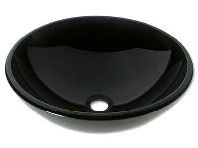 ART OF BAAN Aufsatzwaschbecken Design Aufsatz Waschbecken aus Glas 410*410*140 mm schwarz, leichte Reinigung