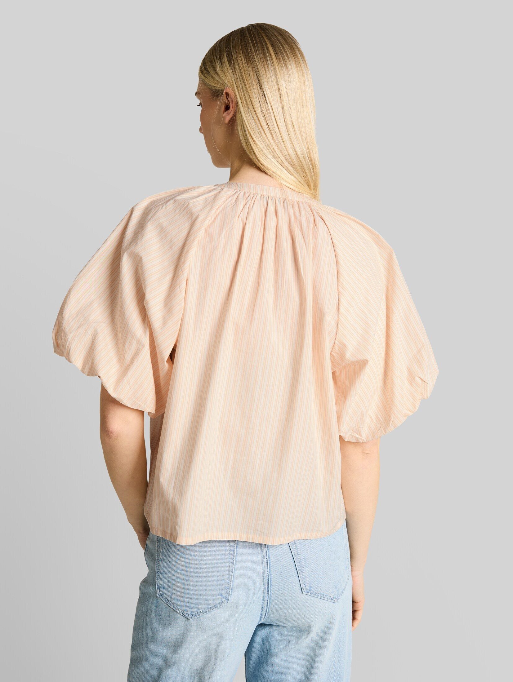 TOM TAILOR Denim Kurzarmbluse Blusen & Shirts Bluse mit Streifenmuster