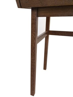 Woodman Schreibtisch Carteret, edles Holzfurnier aus Nussbaum, Gestell Massivholz, Breite 115 cm