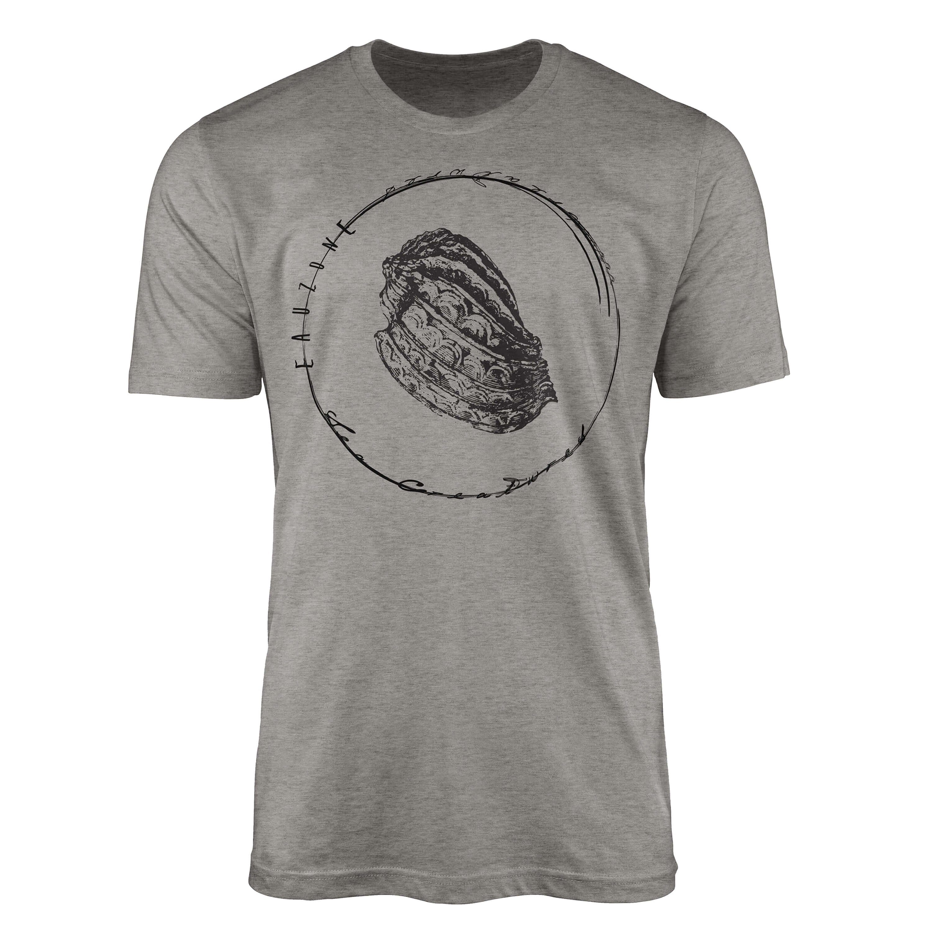 Sinus Art T-Shirt T-Shirt Tiefsee Fische - Serie: Sea Creatures, feine Struktur und sportlicher Schnitt / Sea 072 Ash