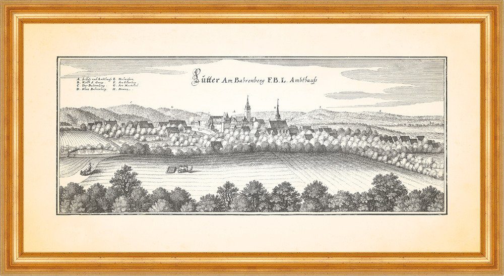 Kunstdruck Lutter am Bahrenberg F.B.L. Amtshaus Barenberge Schloss Harz Merian 05