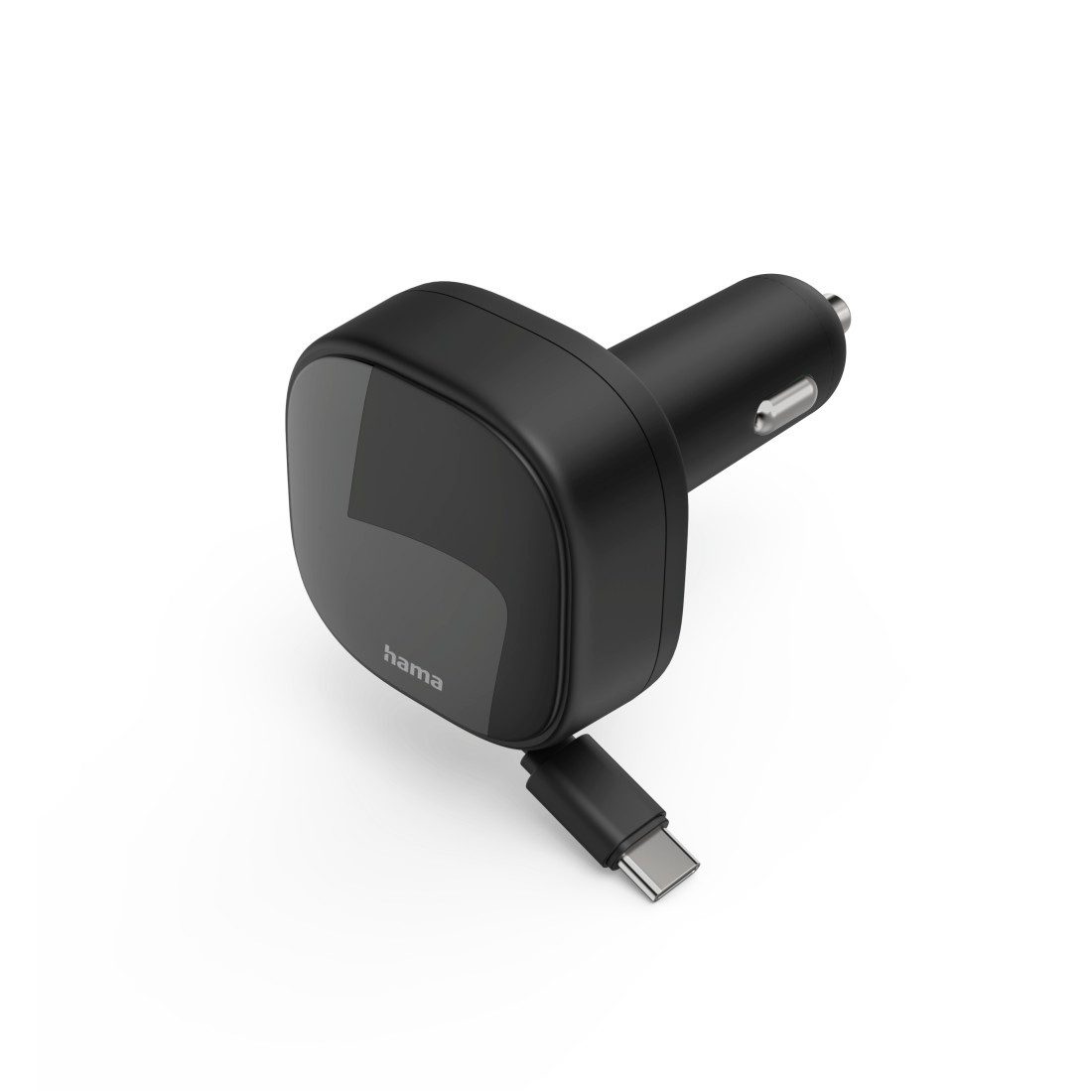 Hama Auto Ladeadapter USB C mit ausziehbarem Kabel 30W Schnelllade-Gerät (Ausziehbares Kabel, Dual USB-C, 30W Schnellladen, PD 3.0, Schutzchip)