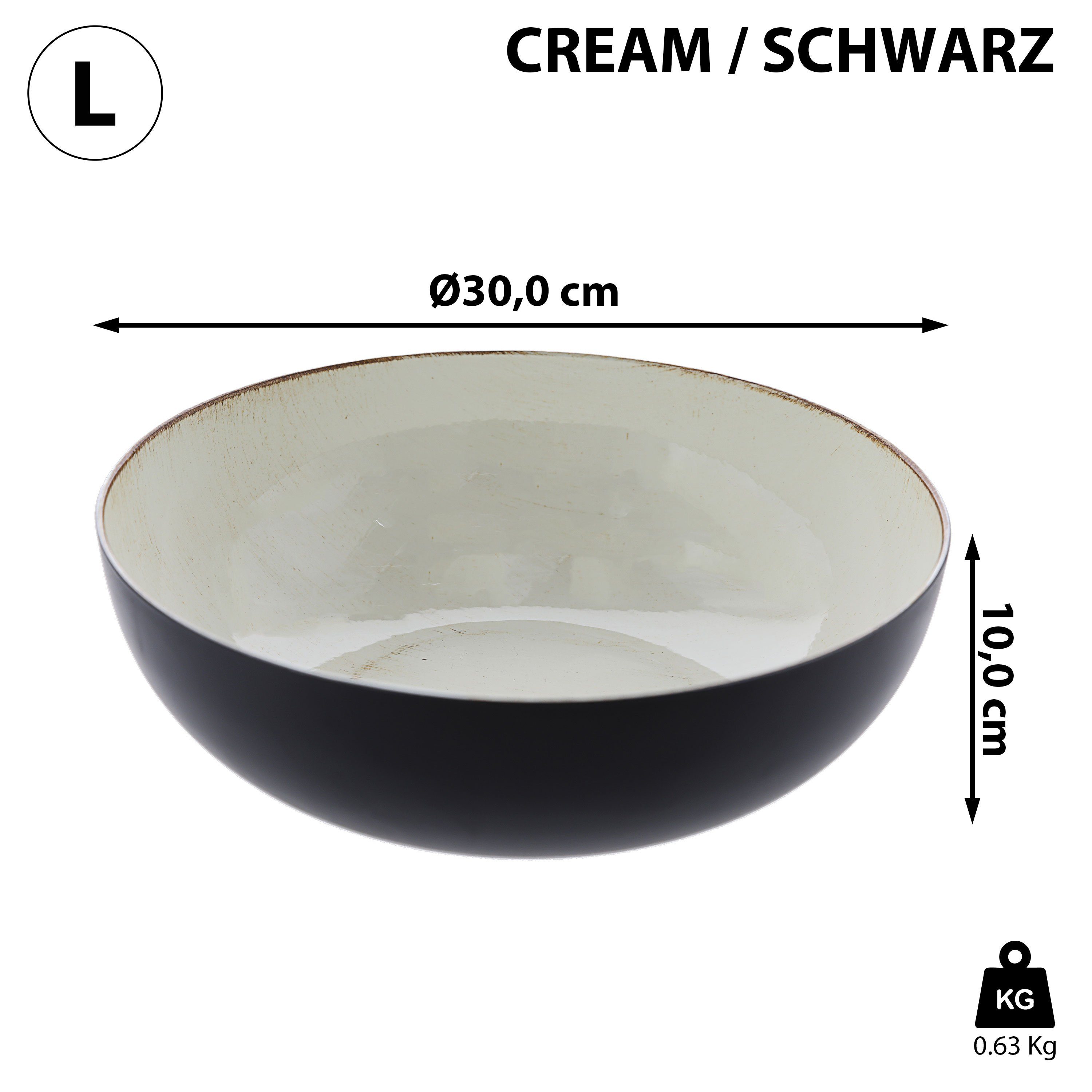 CEPEWA Dekoschale Dekoschale rund creme schwarz günstig online kaufen