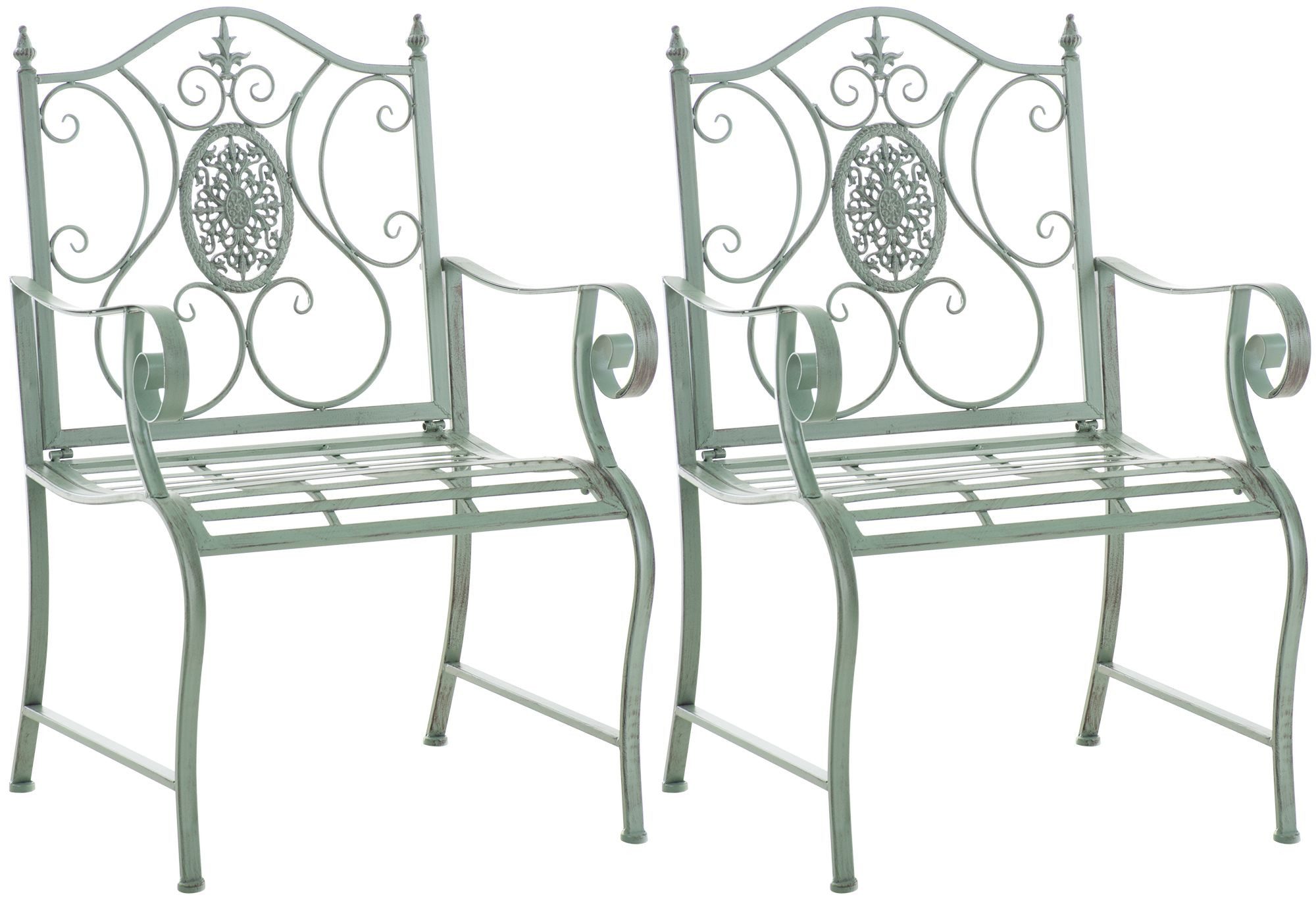 CLP Gartenstuhl Punjab (2er Set), lackiertes Eisen, im Jugendstil