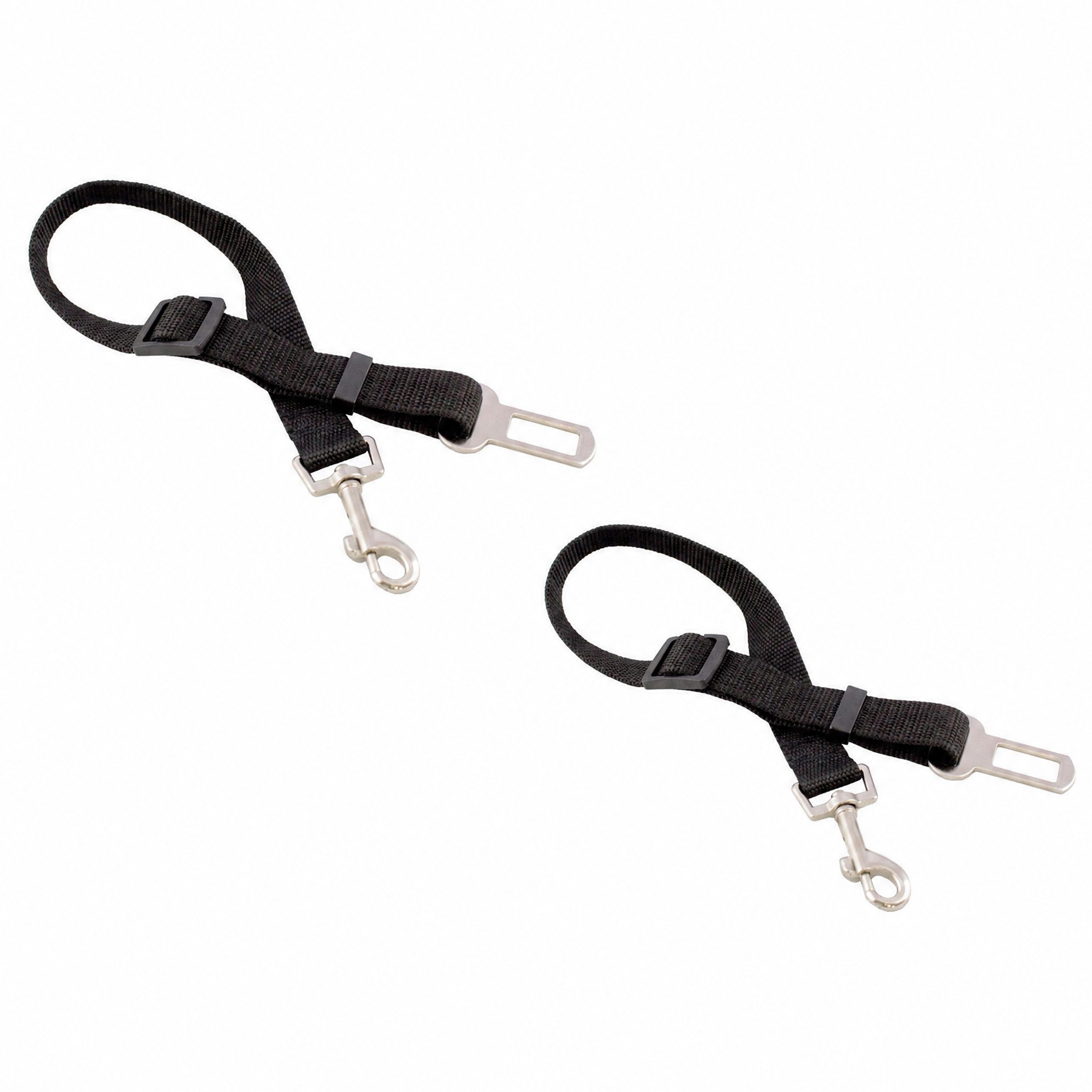 Lantelme Hundeleine Hundegurt Adapter Auto Schwarz 2er Set, Nylon (2-tlg., 2 Stück), Verstellbar 40–60 cm, Breite 25 mm, Nylon