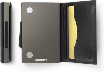 Ögon Kartenetui Cascade Slim Smart Wallet RFID-Schutz Leder Carbon/Aluminium Titanium (Kartenfach, Scheinfach, Smart Wallet mit RFID Schutz), RFID Safe