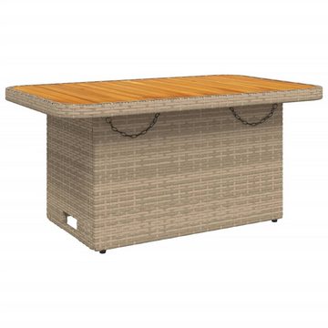 vidaXL Garten-Essgruppe 4-tlg. Garten-Essgruppe mit Kissen Beige Poly Rattan, (4-tlg)