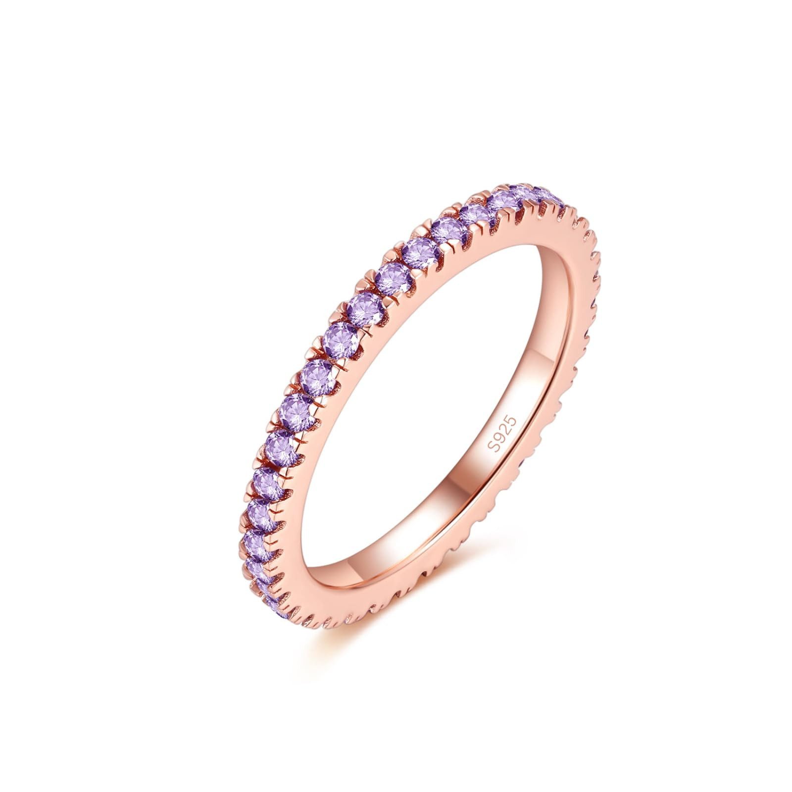 Lisandra Scott Silberring 925 Silber Ring mit Lila Kristallen in Roségold m günstig online kaufen