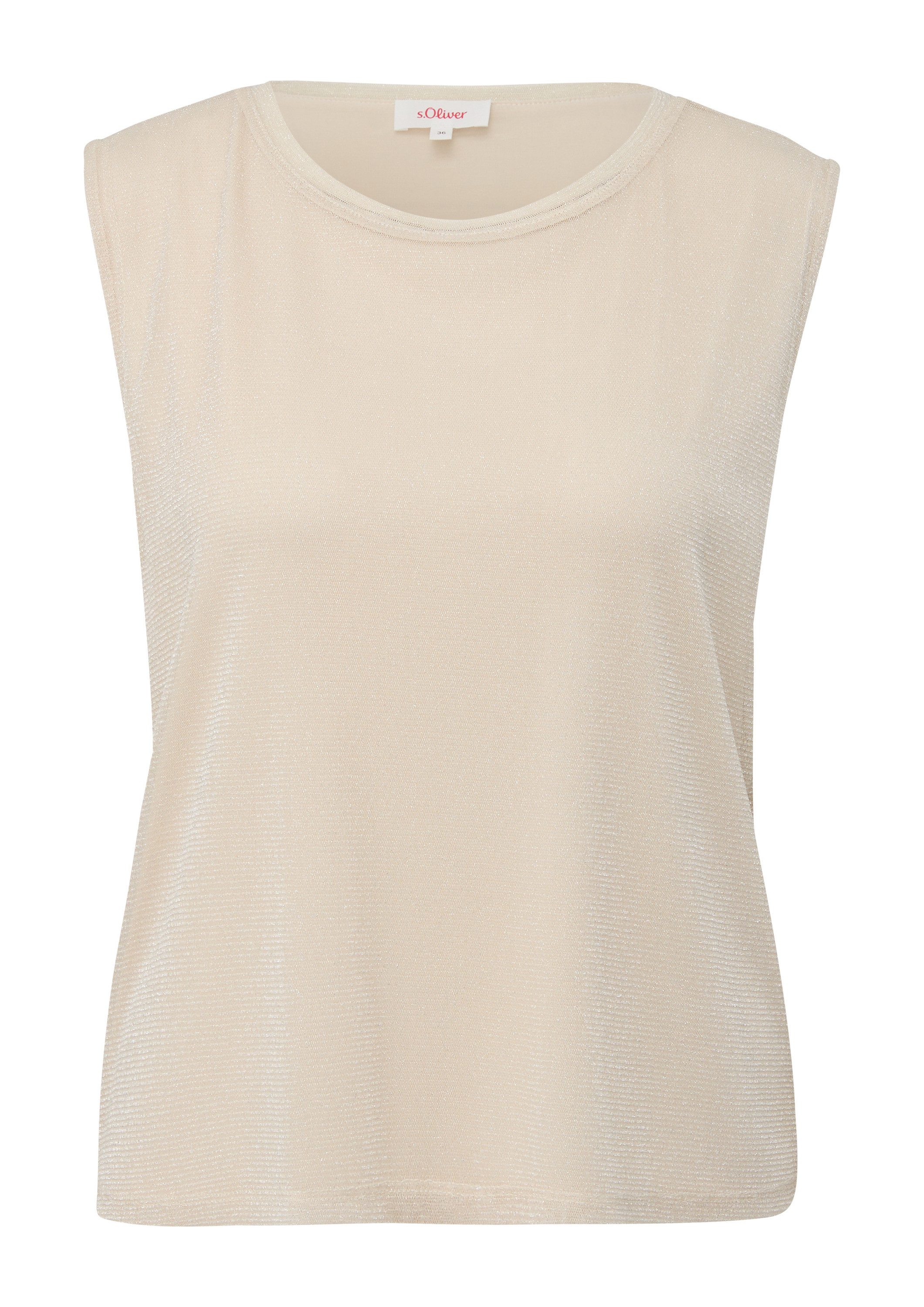 s.Oliver Muscleshirt T-Shirt Top aus Metallic-Mesh günstig online kaufen