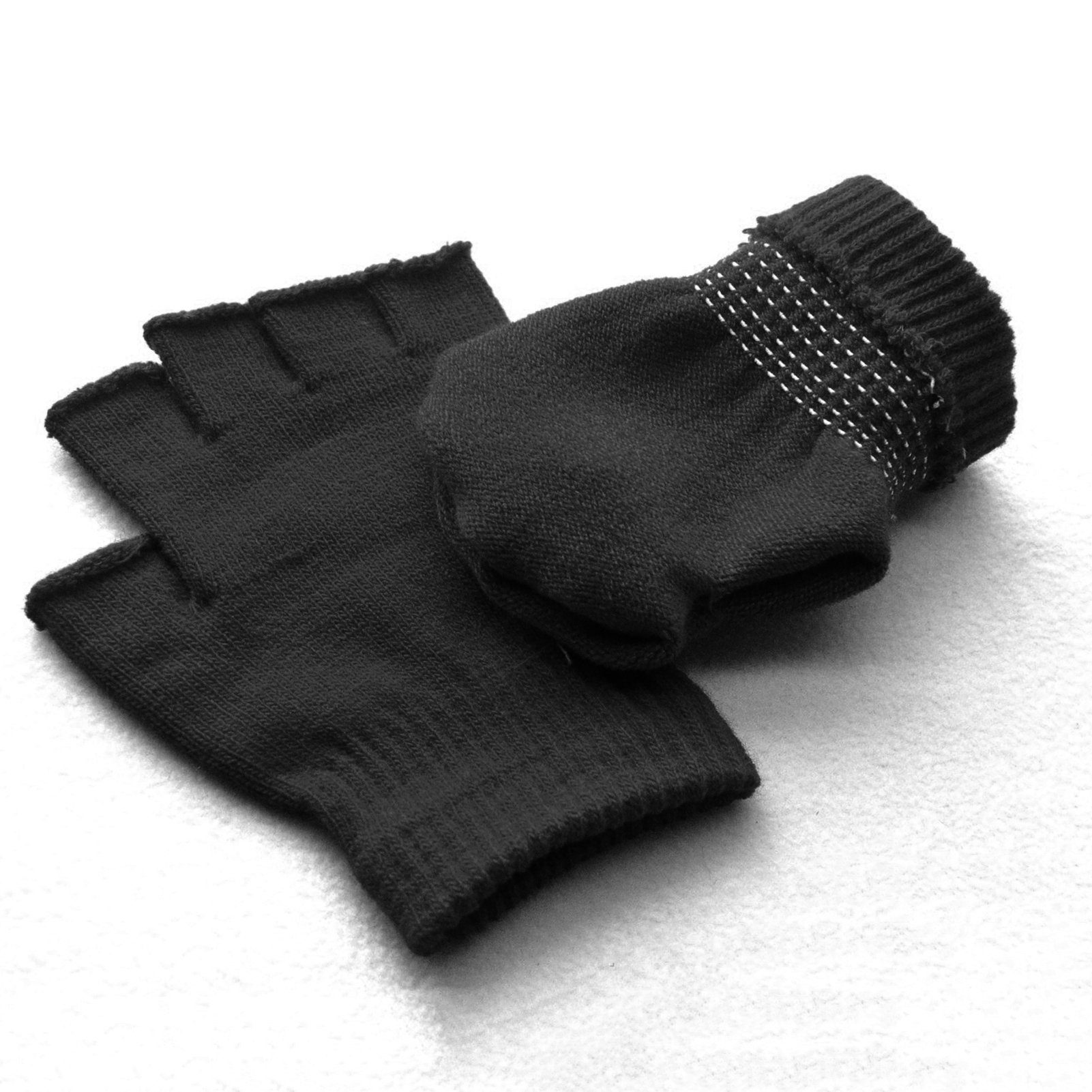 Dehnbar Strickhandschuhe Touchscreen, Mit dunkelgrau Gestrickte Plüsch-Strickhandschuhe Blusmart Winter-Halbfingerhandschuhe 1PCS Warm,