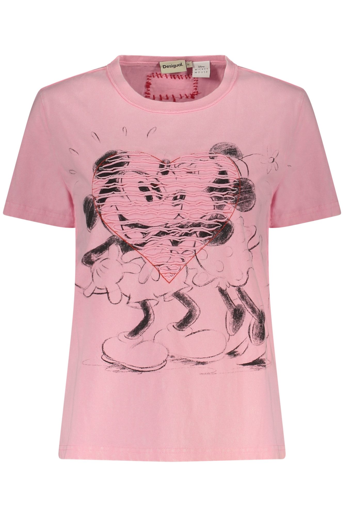 Desigual T-Shirt Rosa Damen Kurzarm T-Shirt mit Mickey Druck und