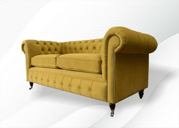 JVmoebel Chesterfield-Sofa, Chesterfield Gelb Sofa Wohnzimmer Design Couchen Polster Sofas Neu